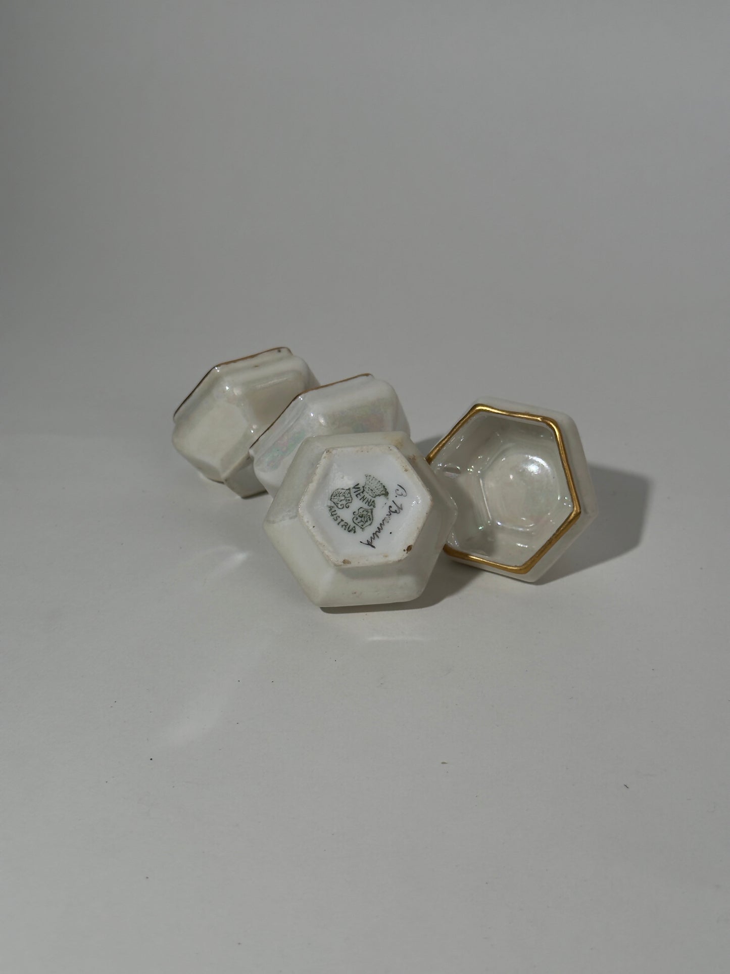 Tiny White Hexagon Bowls