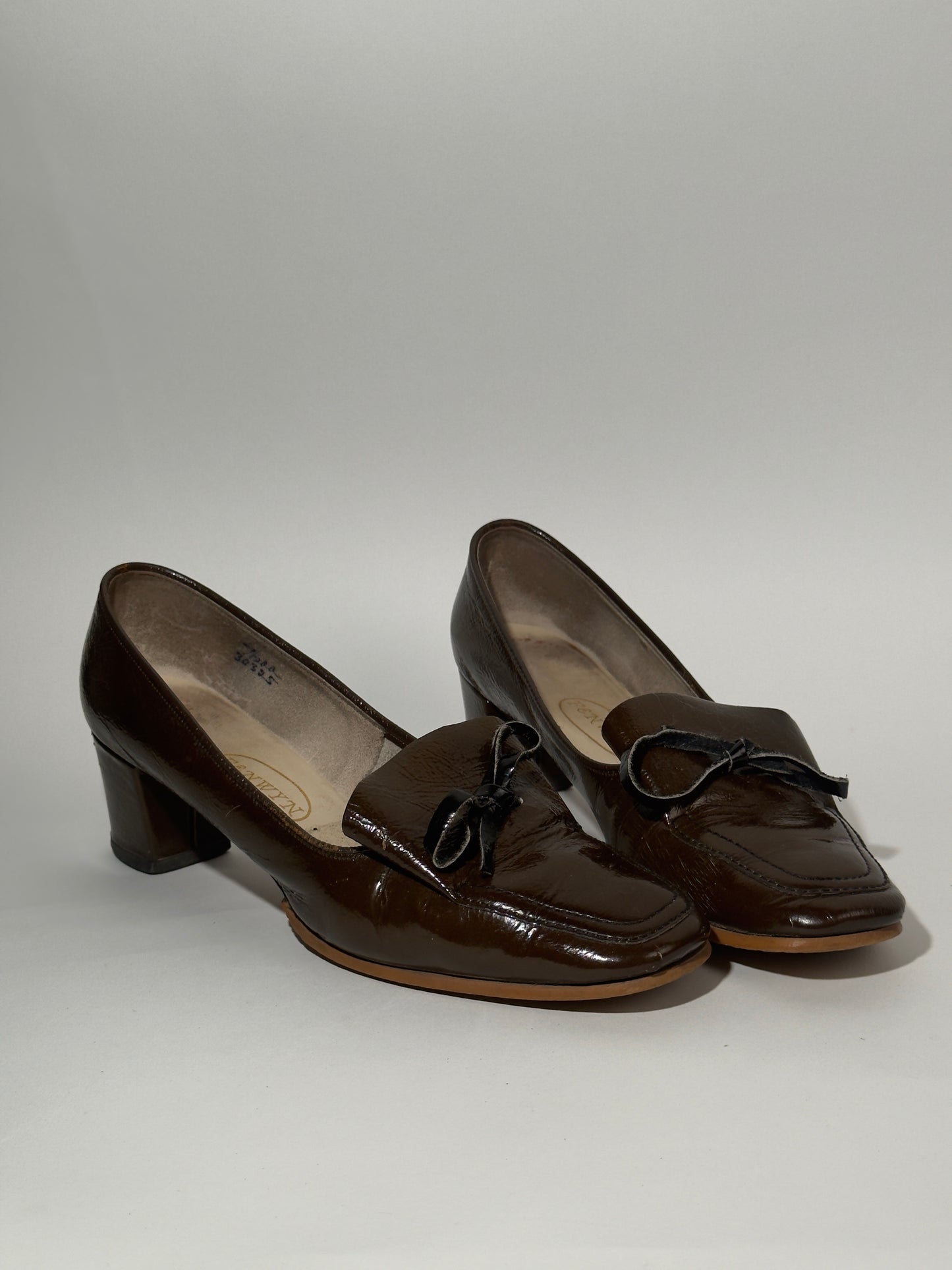 Handmade Brown Heeled Loafers