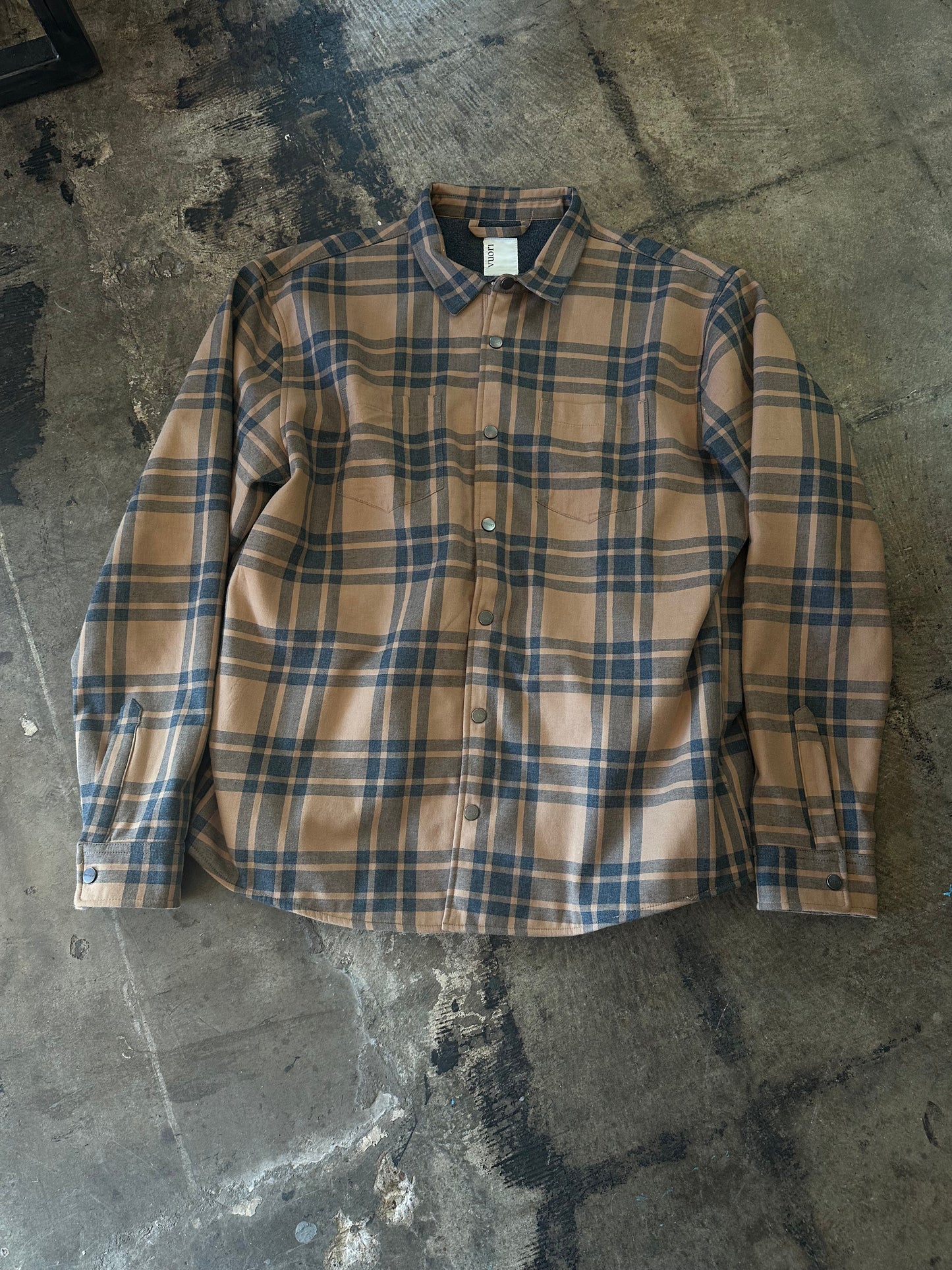 Vuori Neutral Plaid Button Down