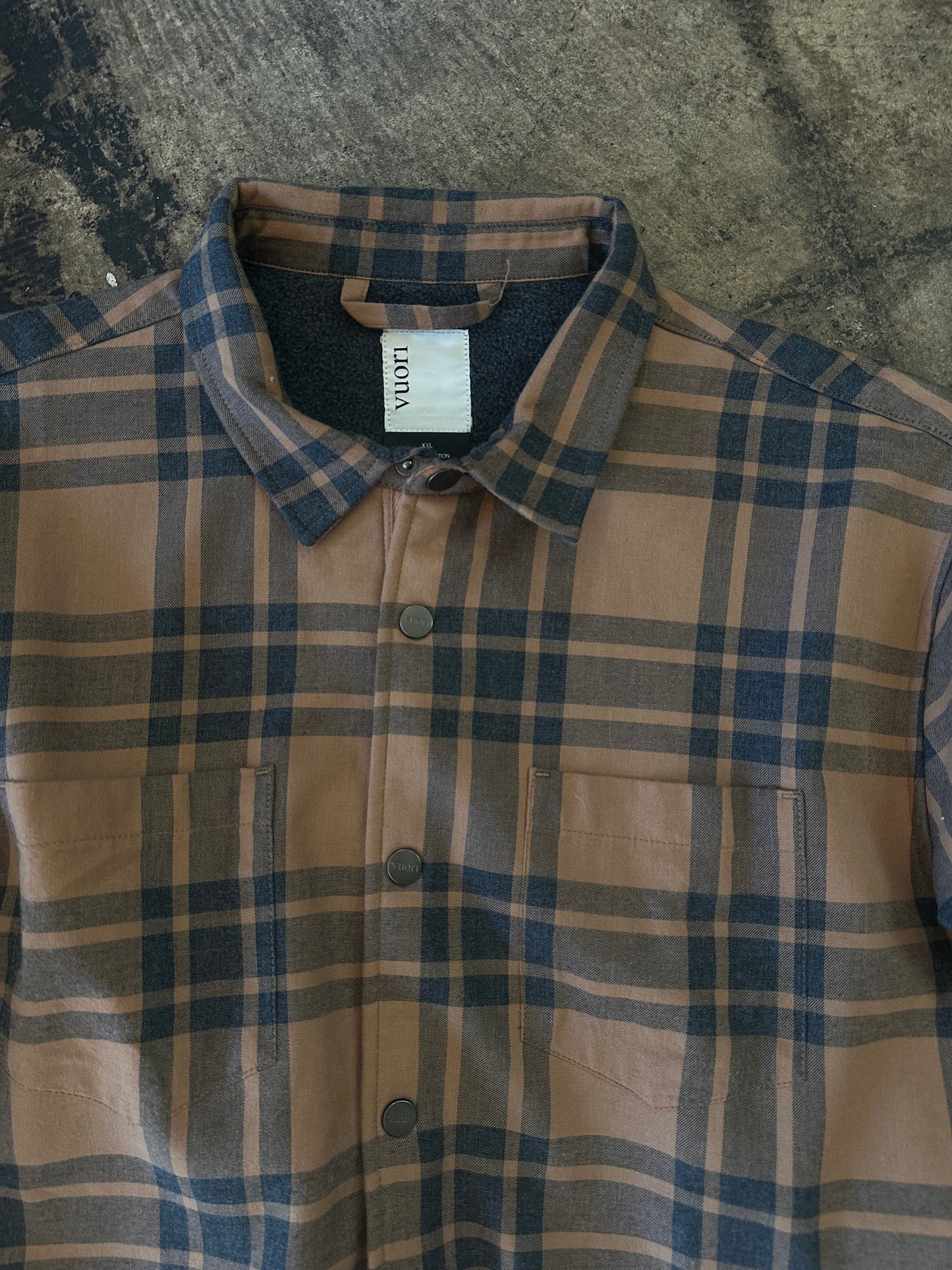 Vuori Neutral Plaid Button Down