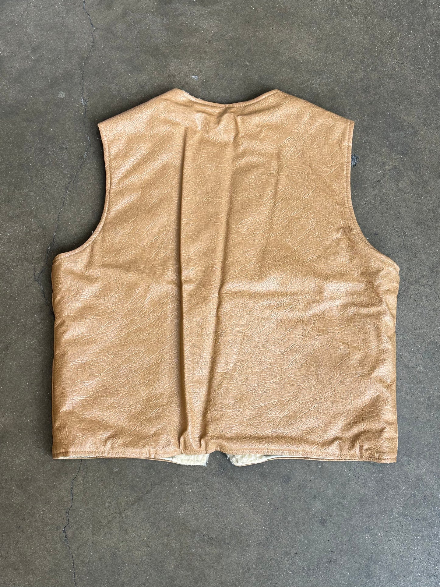 Fleece Edge Leather Vest
