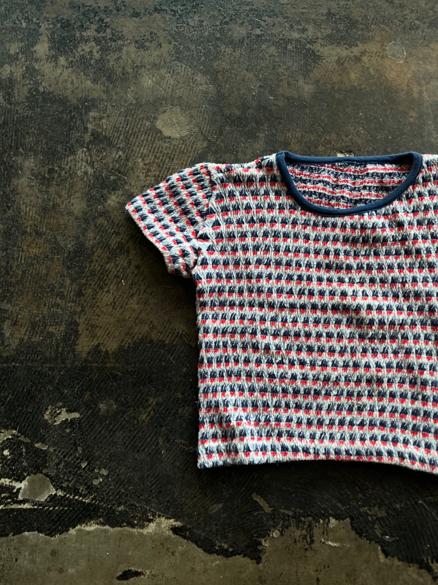 Red, White + Blue Knit Crop Top