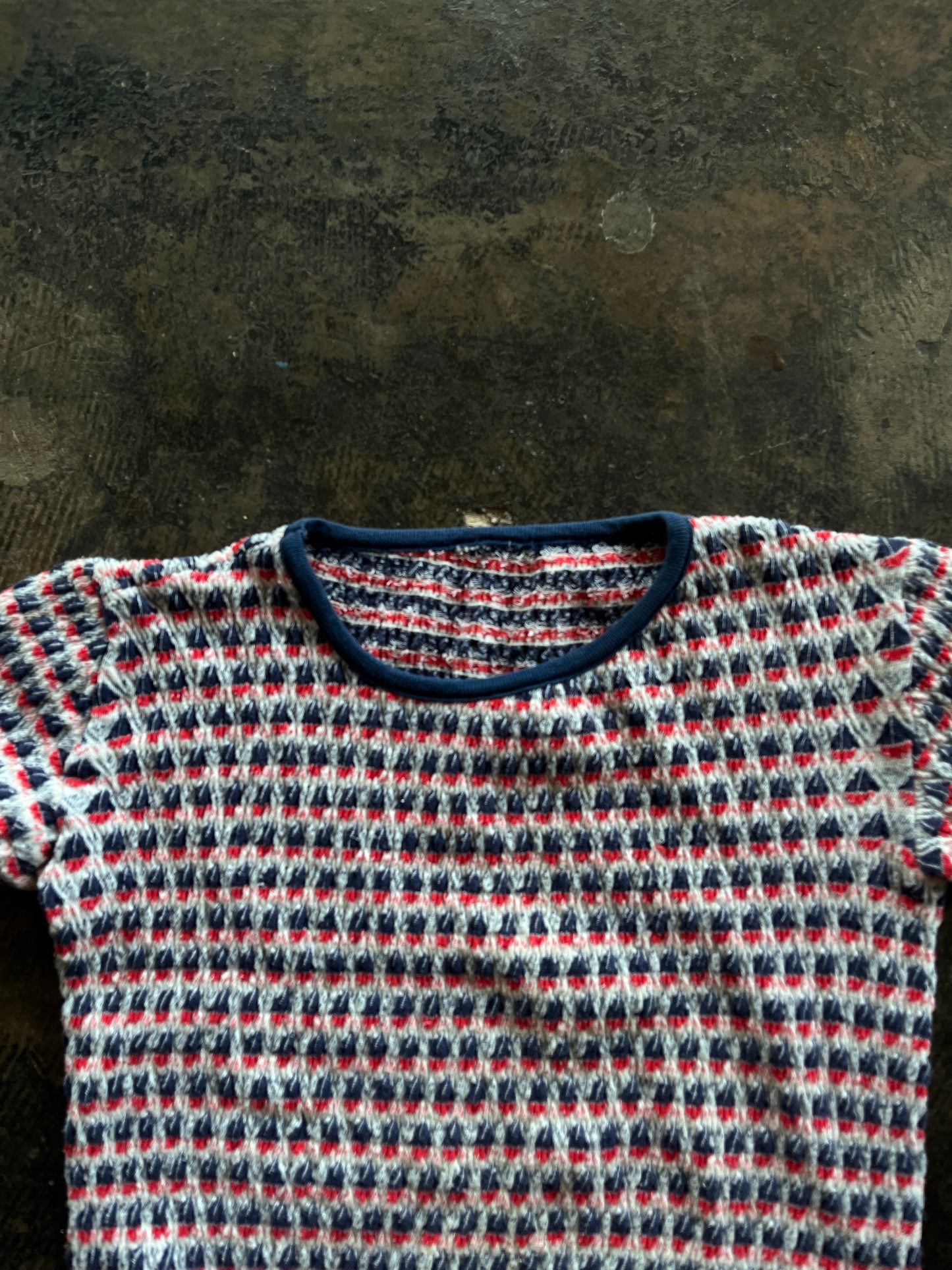 Red, White + Blue Knit Crop Top