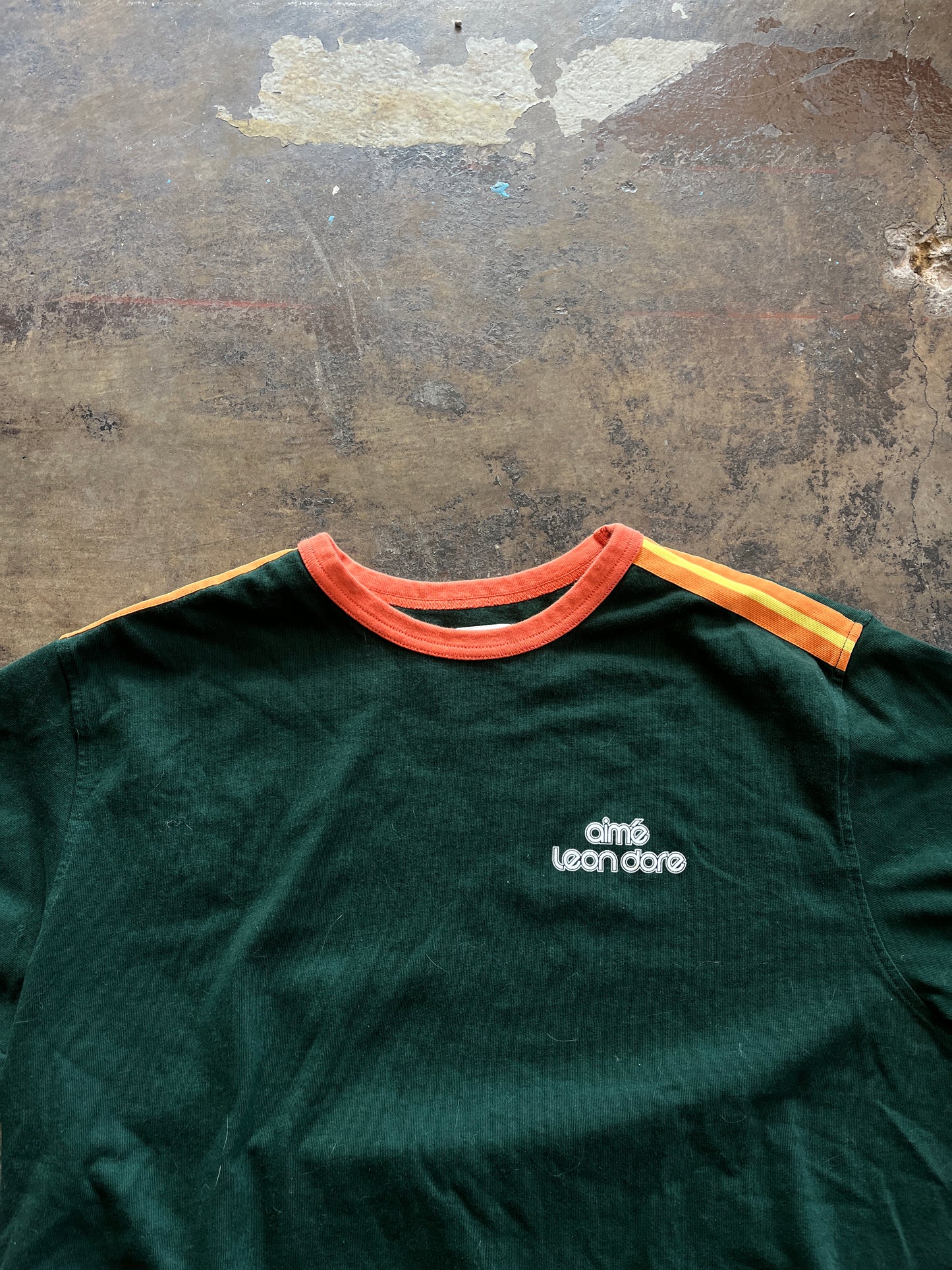 Aime Leon Dore Green Retro Ringer Tee