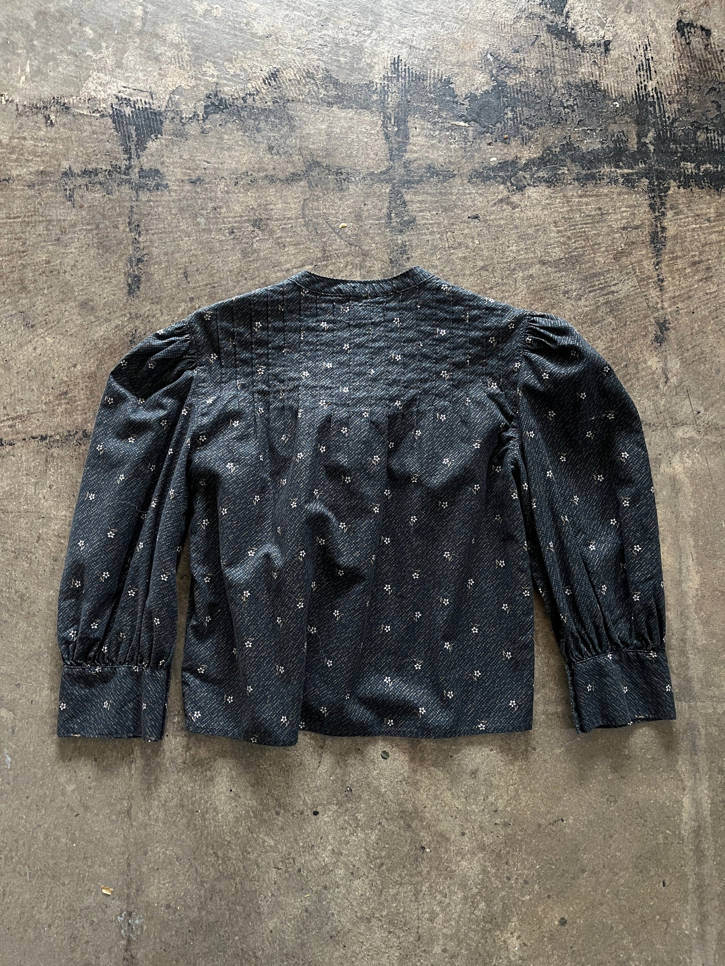 RRL Navy Floral Print Button Down