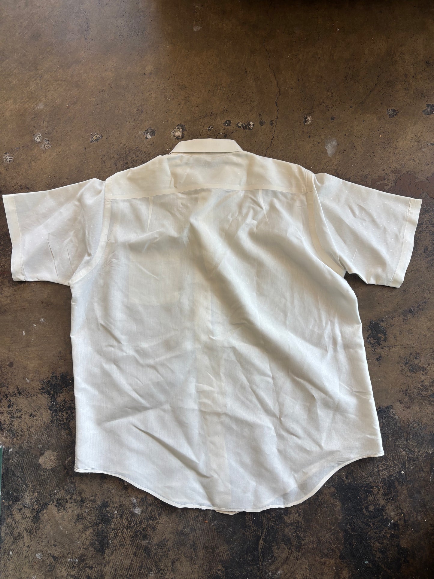 Cream Florentine Short Sleeve Button