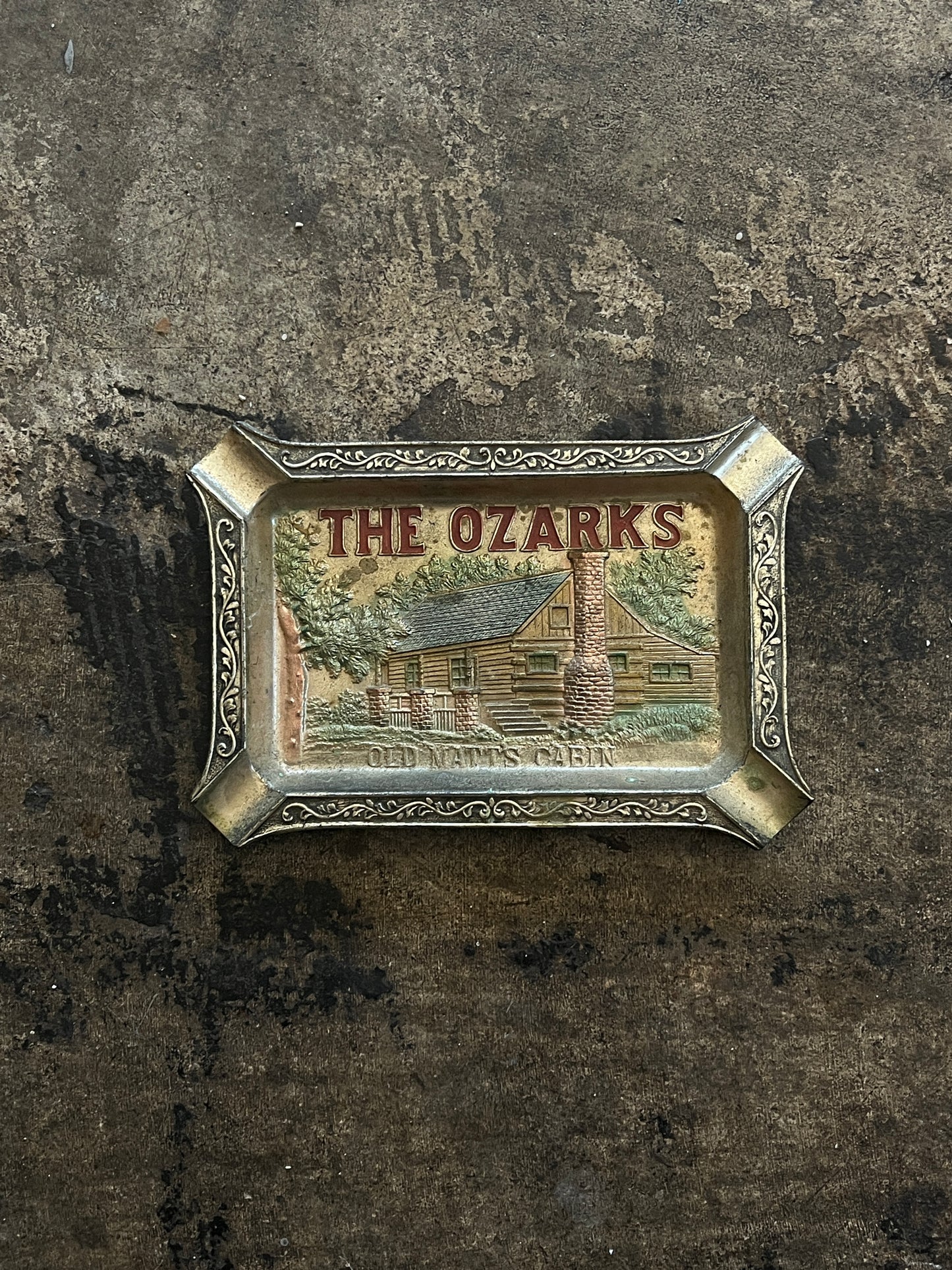 Tin Ozarks Old Matts Cabin Ashtray