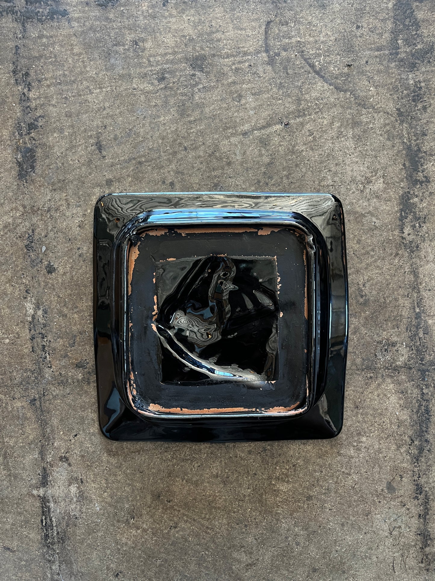 Black Ceramic Horse Ashtray