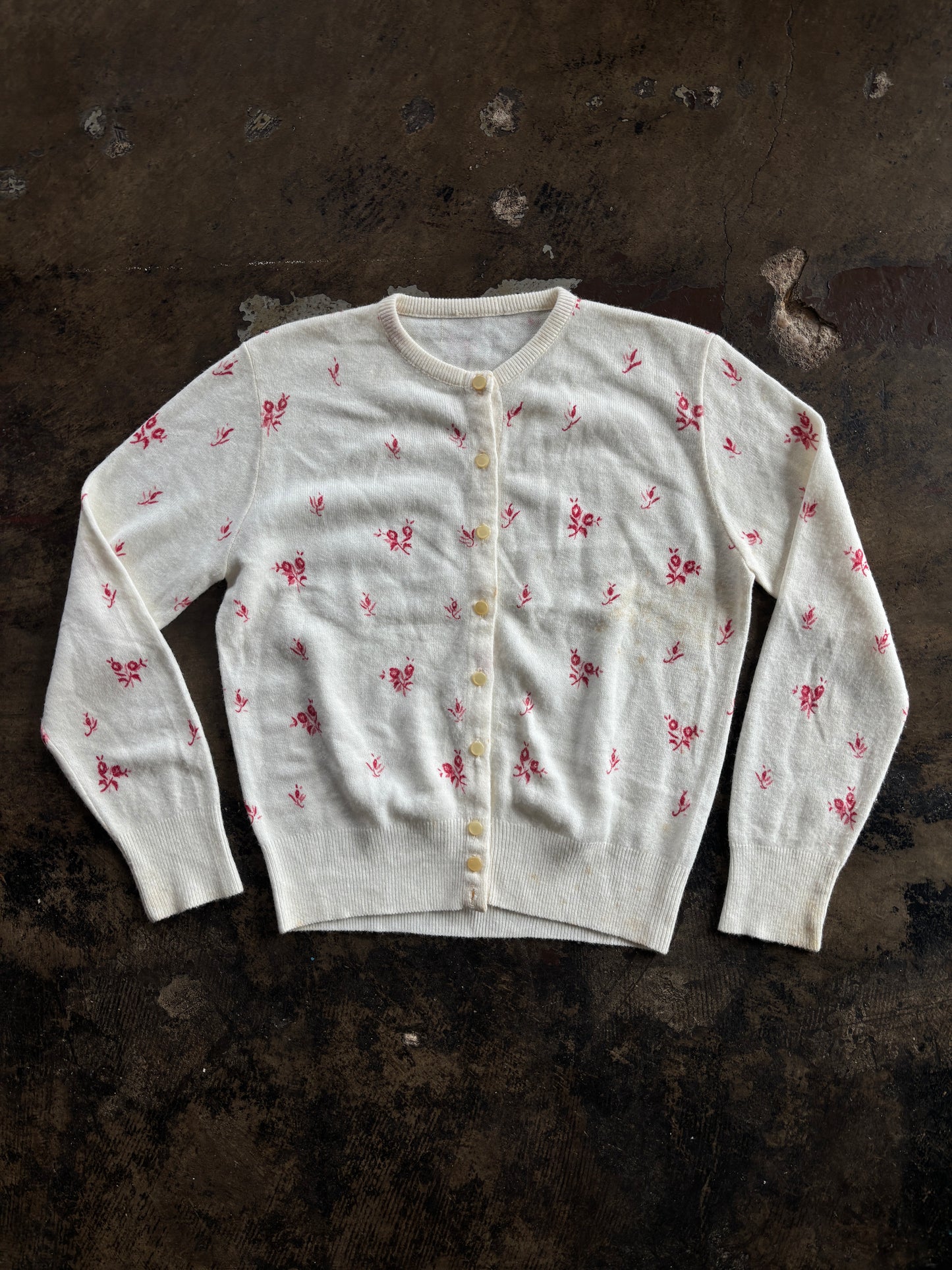 Cream Floral Printed Cardigan