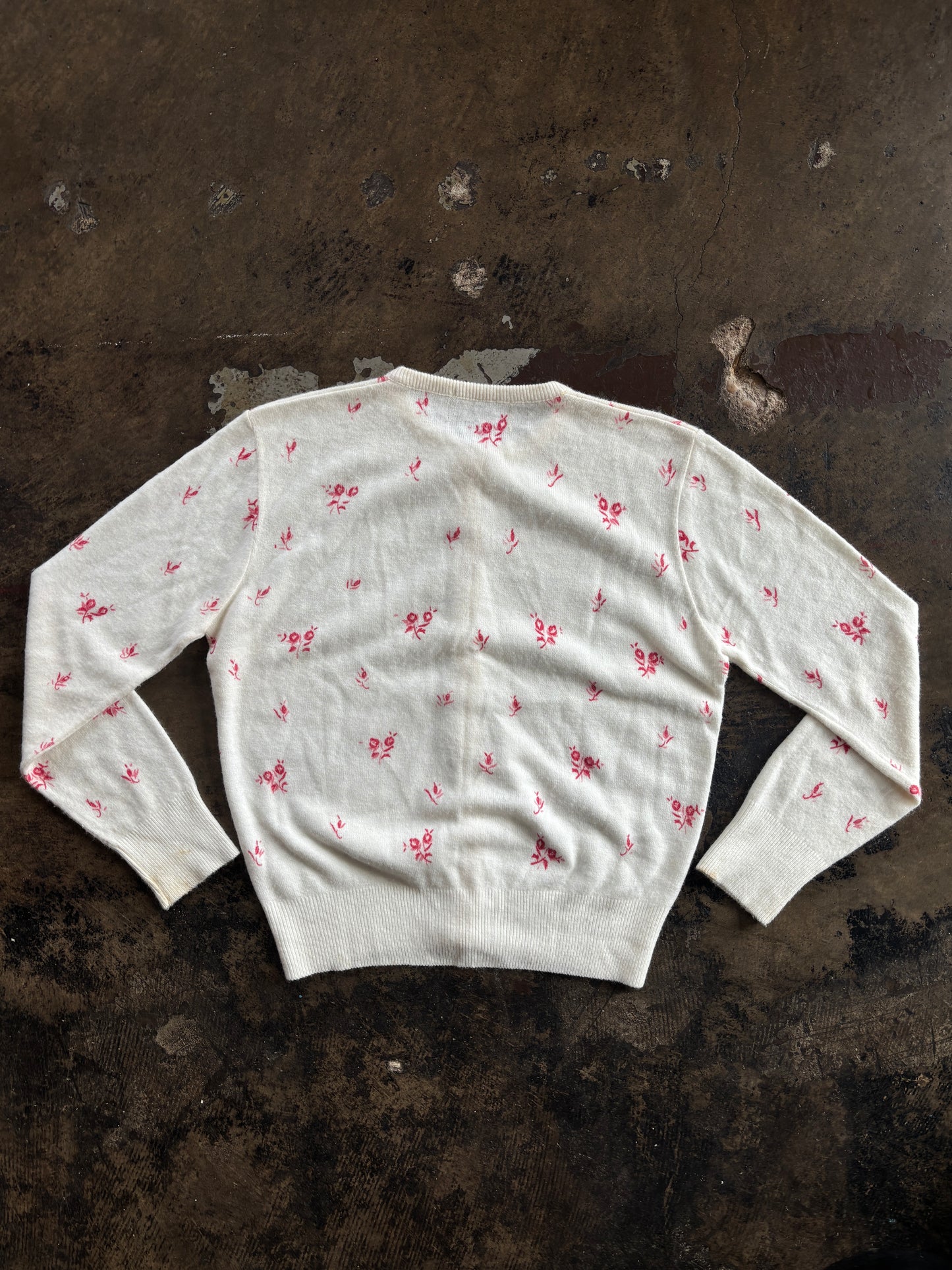 Cream Floral Printed Cardigan