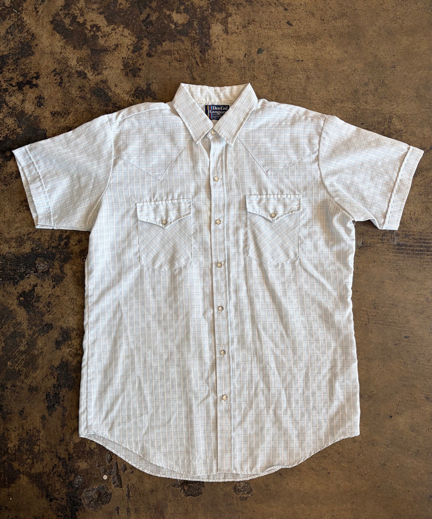 Pastel Textured Plaid Short Sleeve Pearl Snap