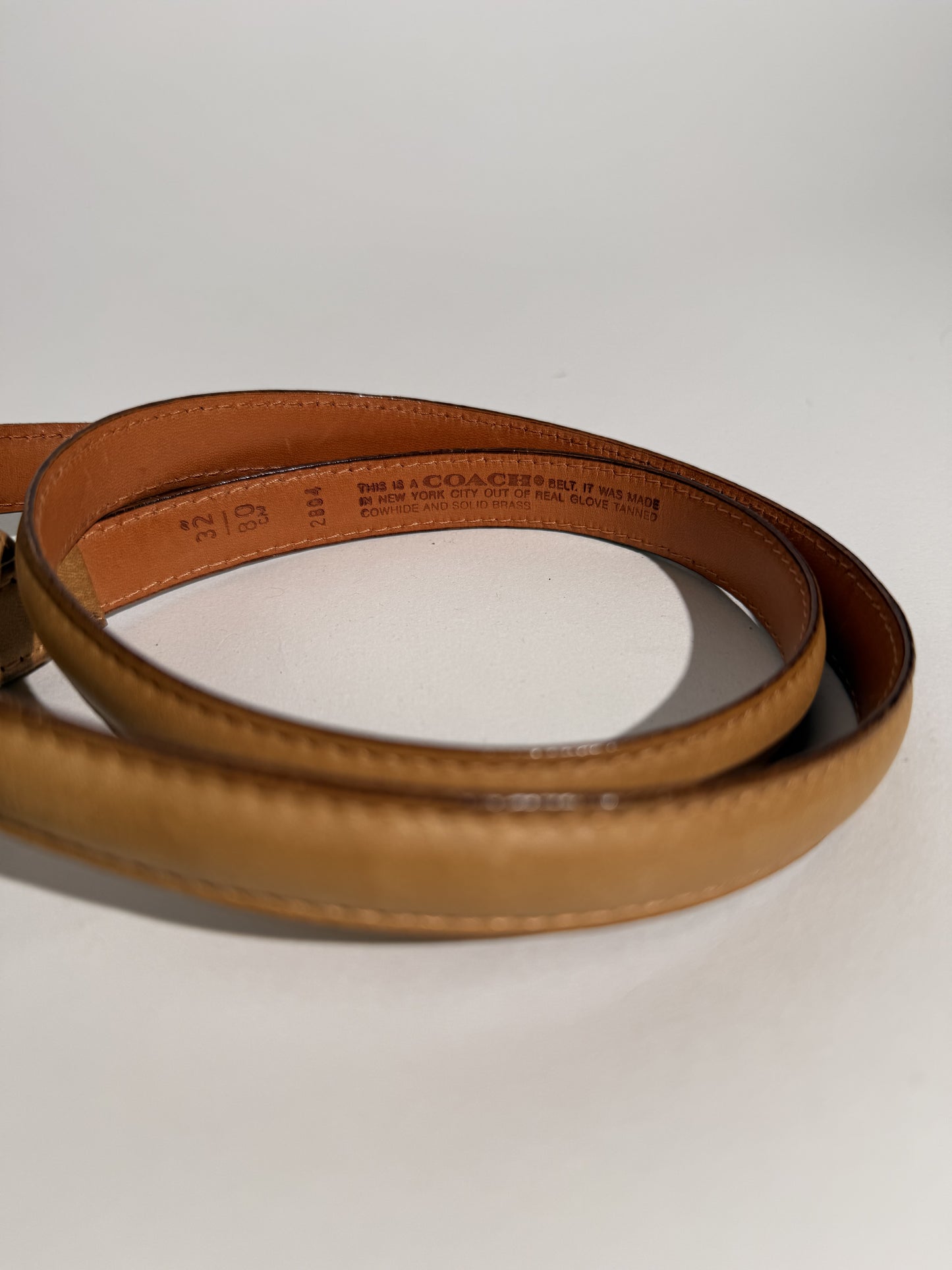 Coach Tan Cowhide Belt