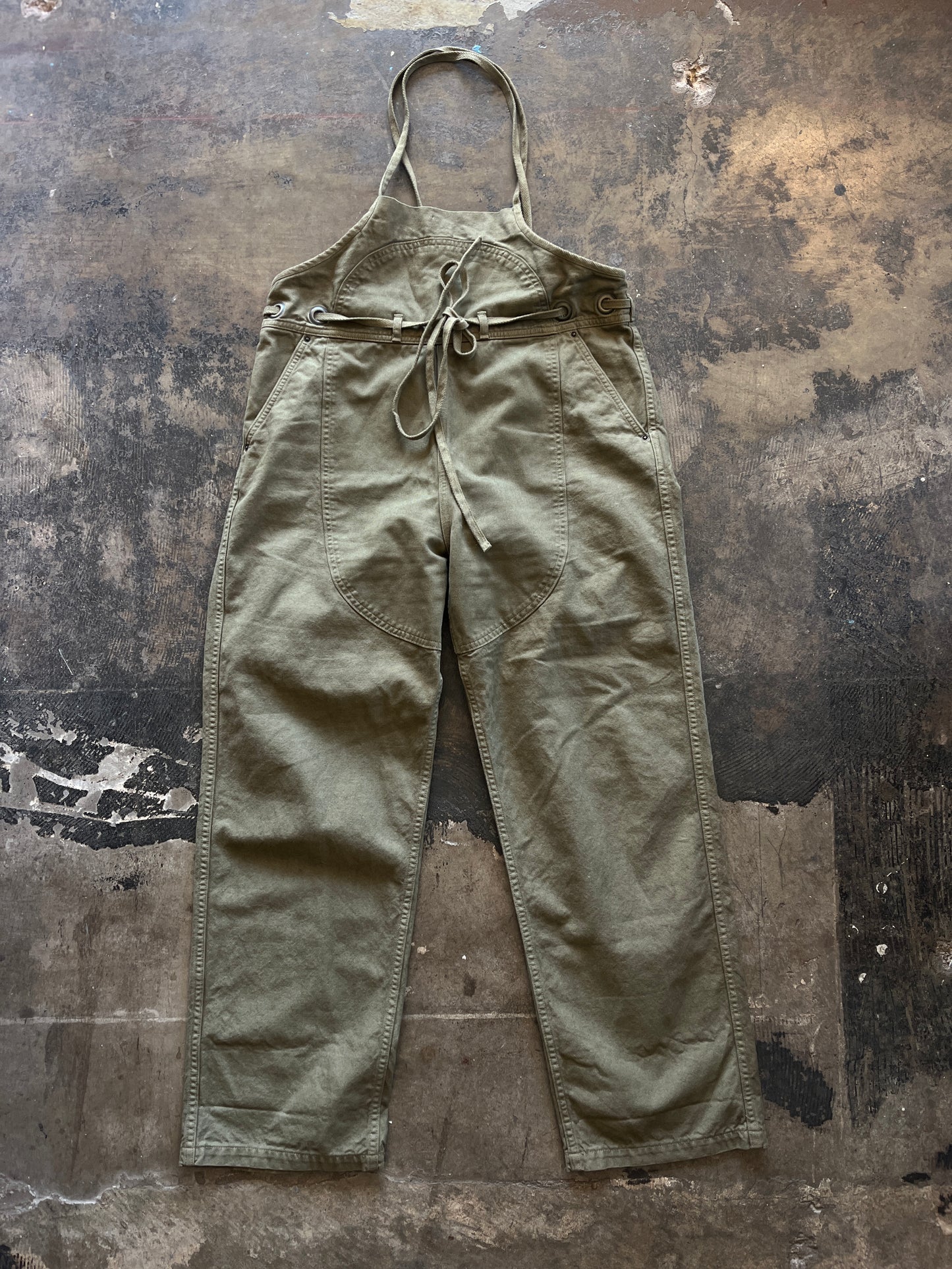 Kapital Olive Overall Linen Jumpsuit