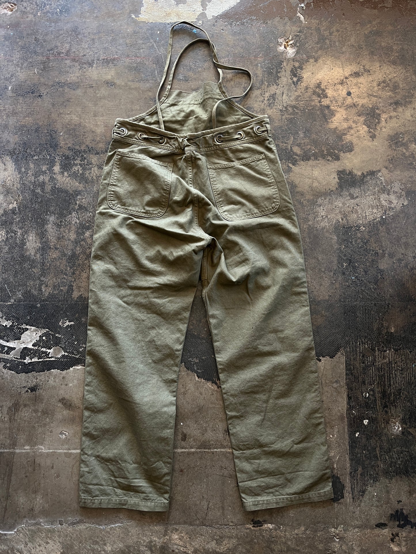 Kapital Olive Overall Linen Jumpsuit