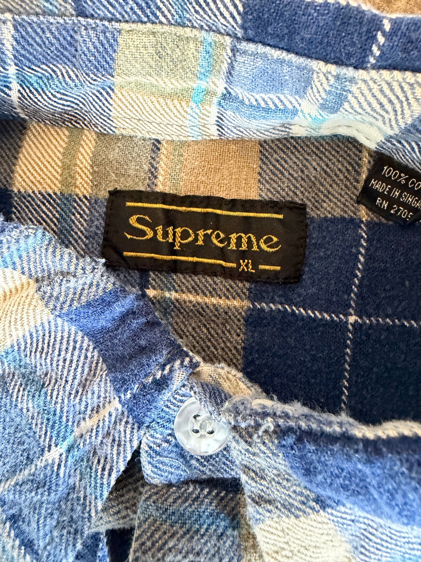 Supreme Blue Plaid Button Up