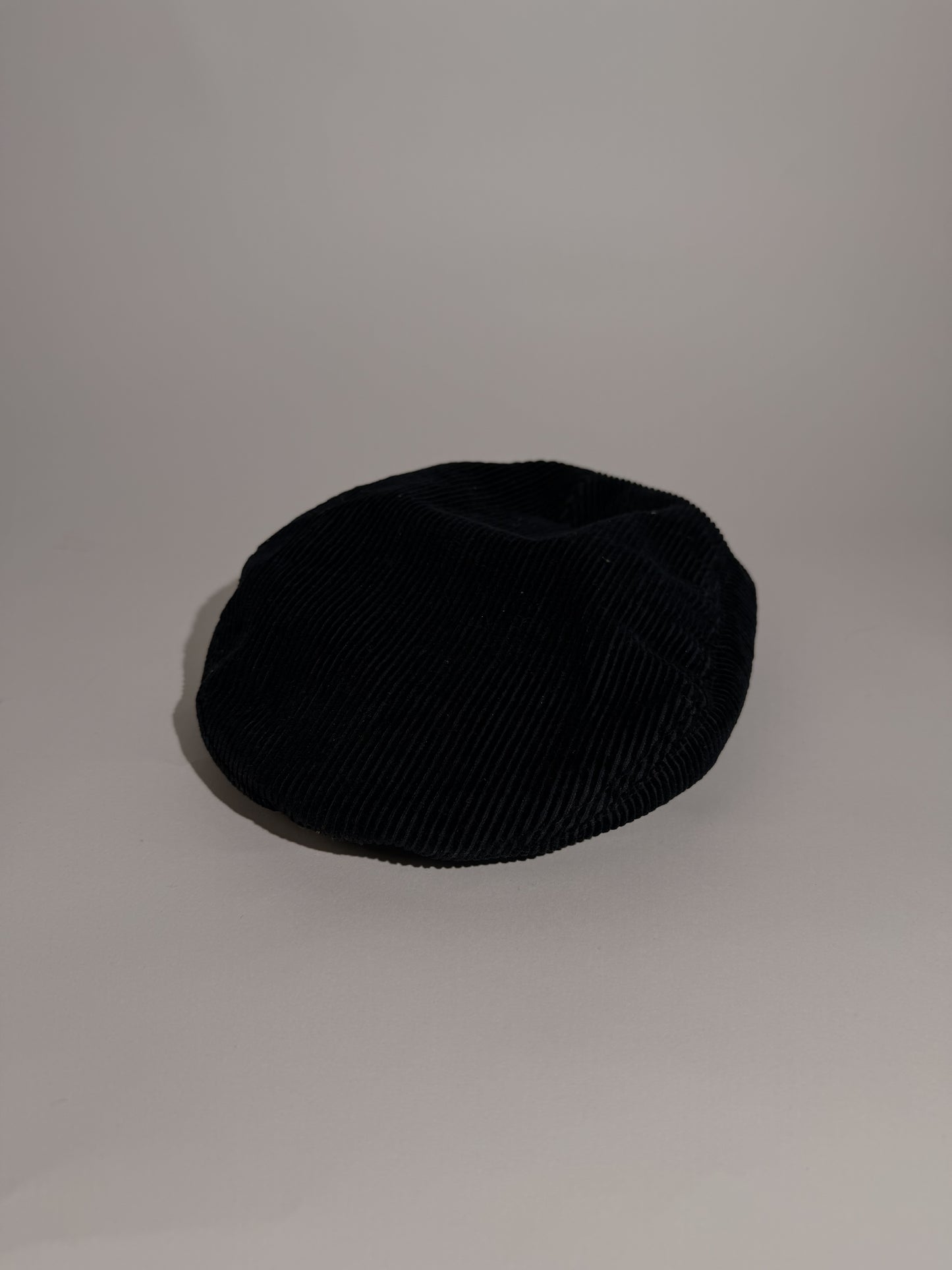 Black Corduroy Newsboy Cap