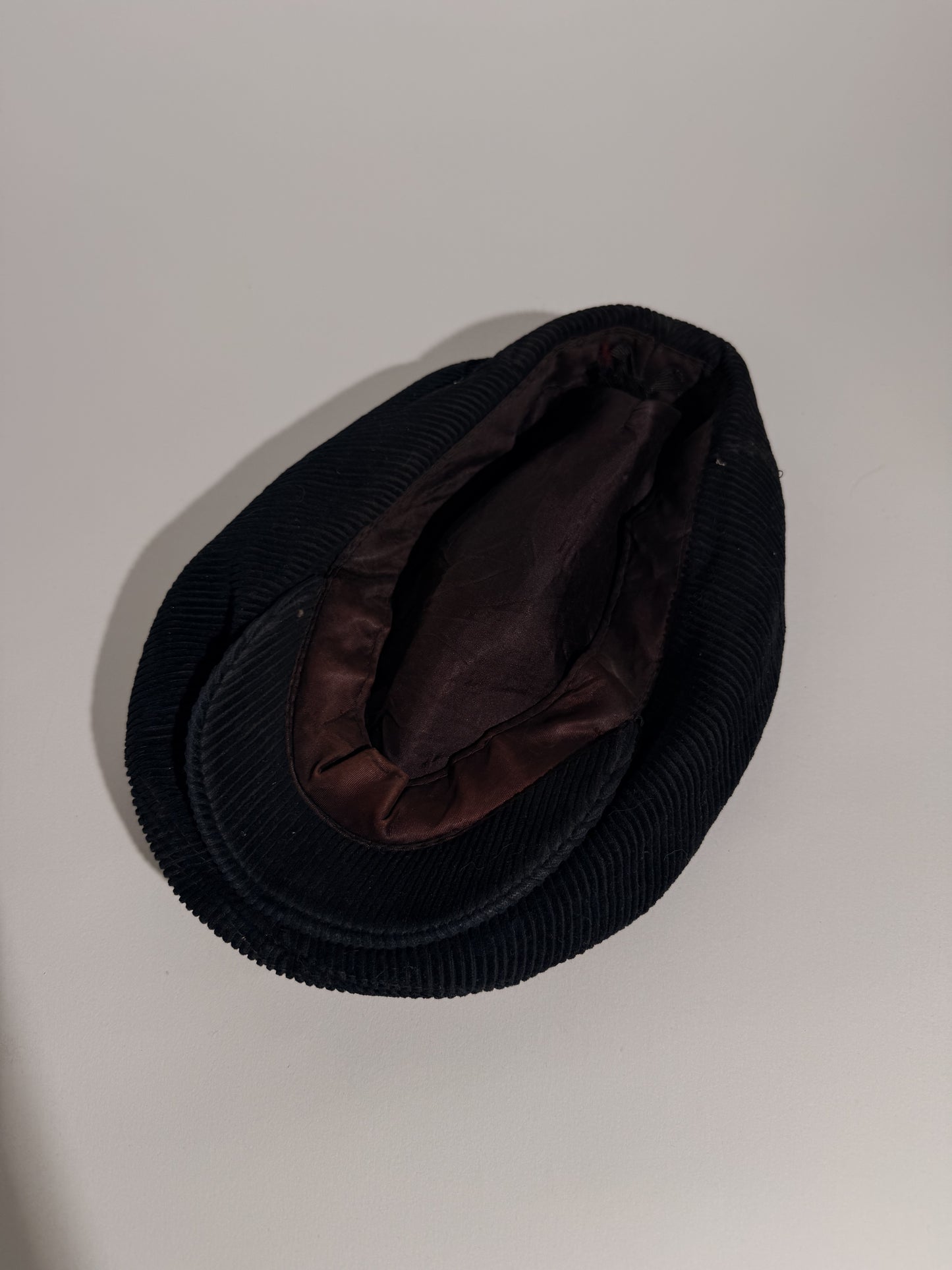 Black Corduroy Newsboy Cap