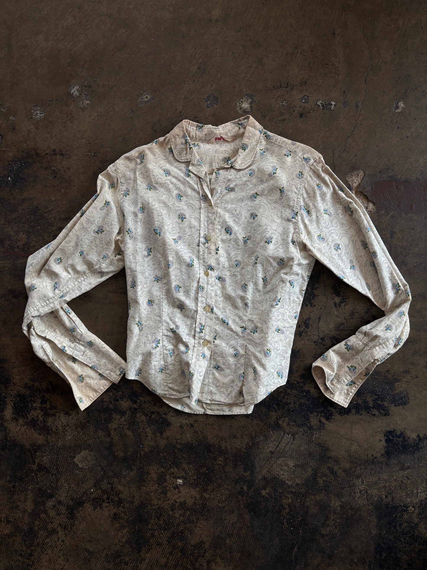 Blue Floral Print Bobbie James Blouse