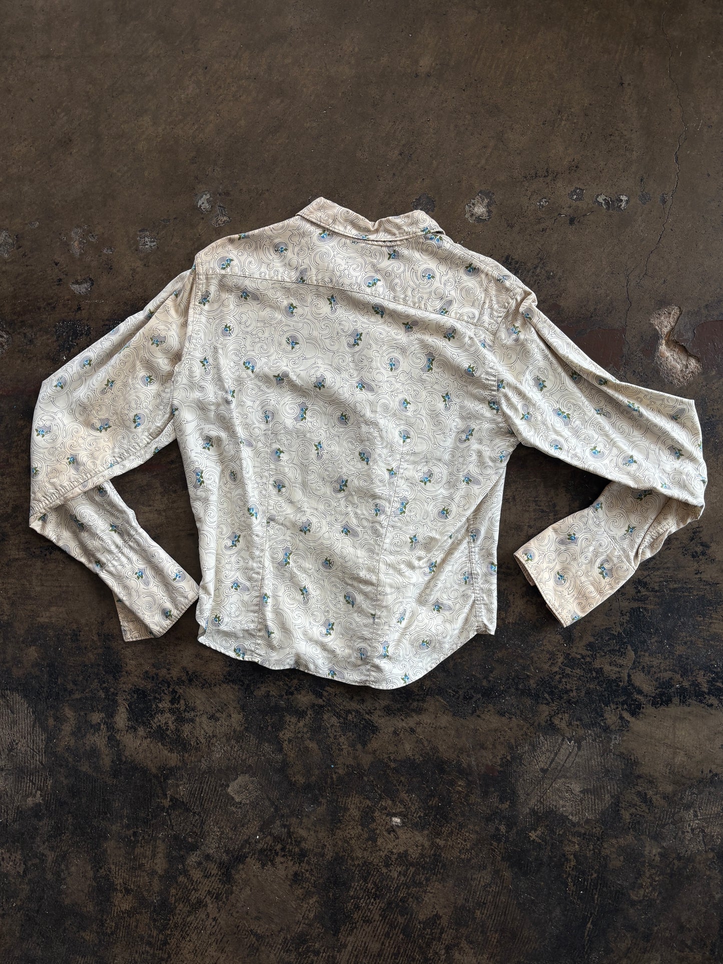Blue Floral Print Bobbie James Blouse