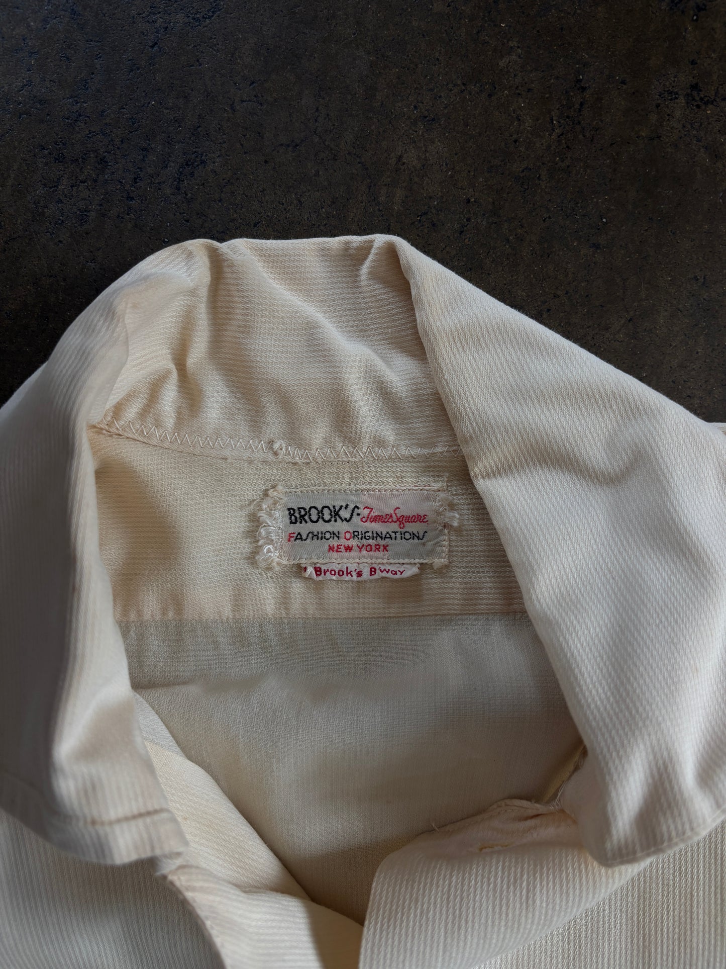 Cream Brooks Short Sleeve Button Down