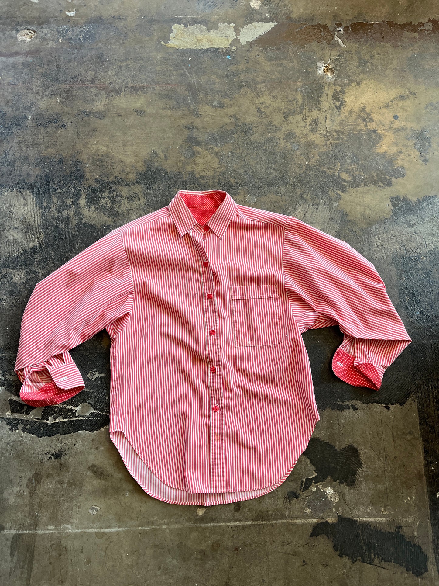 Red Striped Handmade Button Down