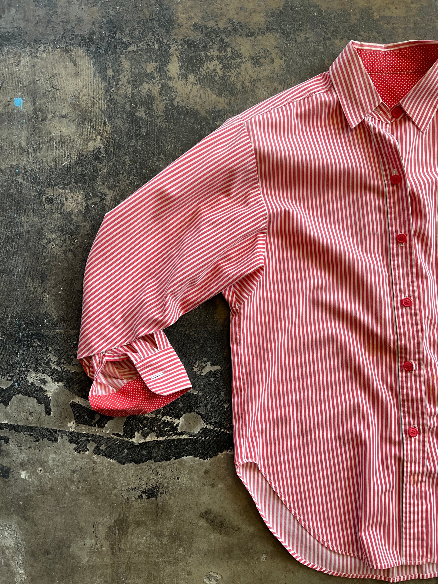Red Striped Handmade Button Down