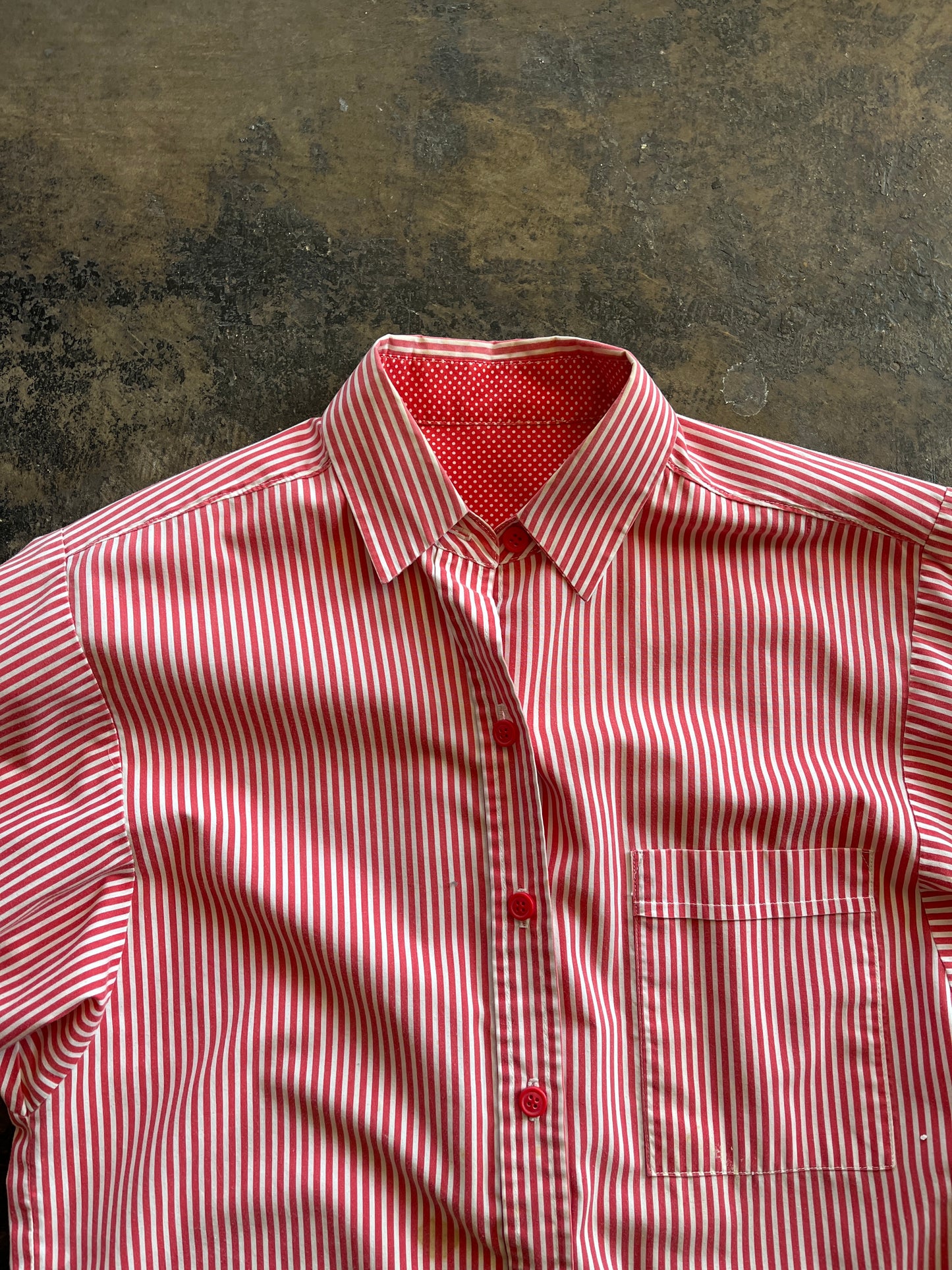 Red Striped Handmade Button Down