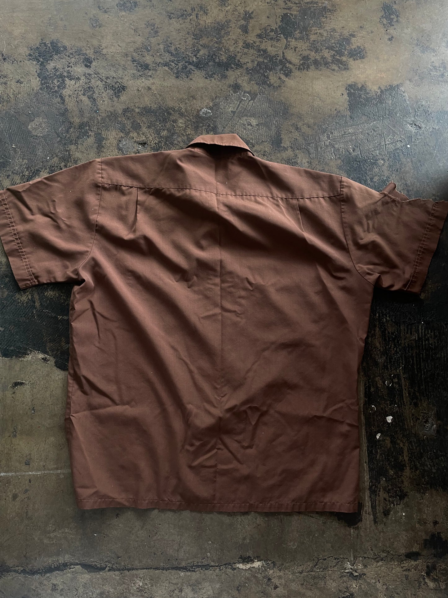 Brown Short Sleeve Button Up