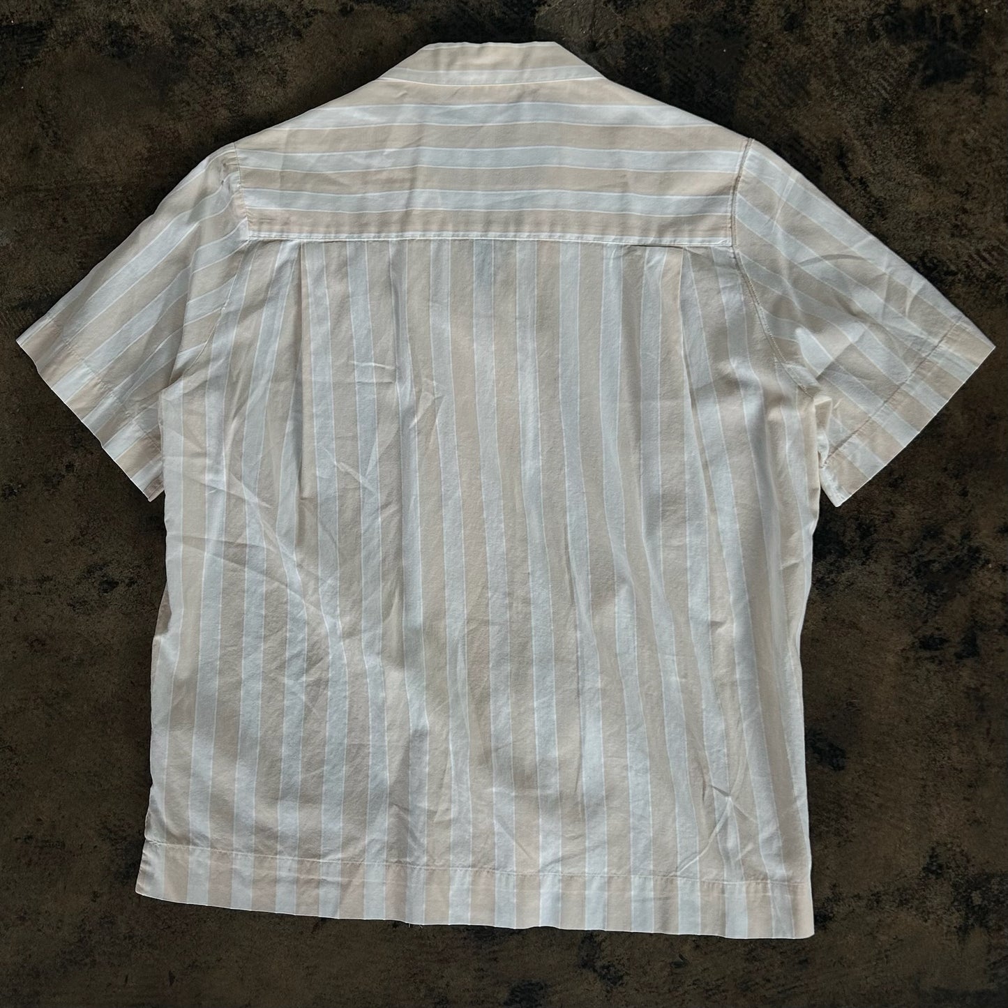 Baby Pink + White Stripe Short Sleeve Blouse