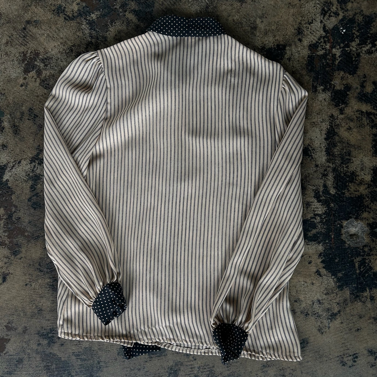 Black + Tan Paneled Pattern Blouse