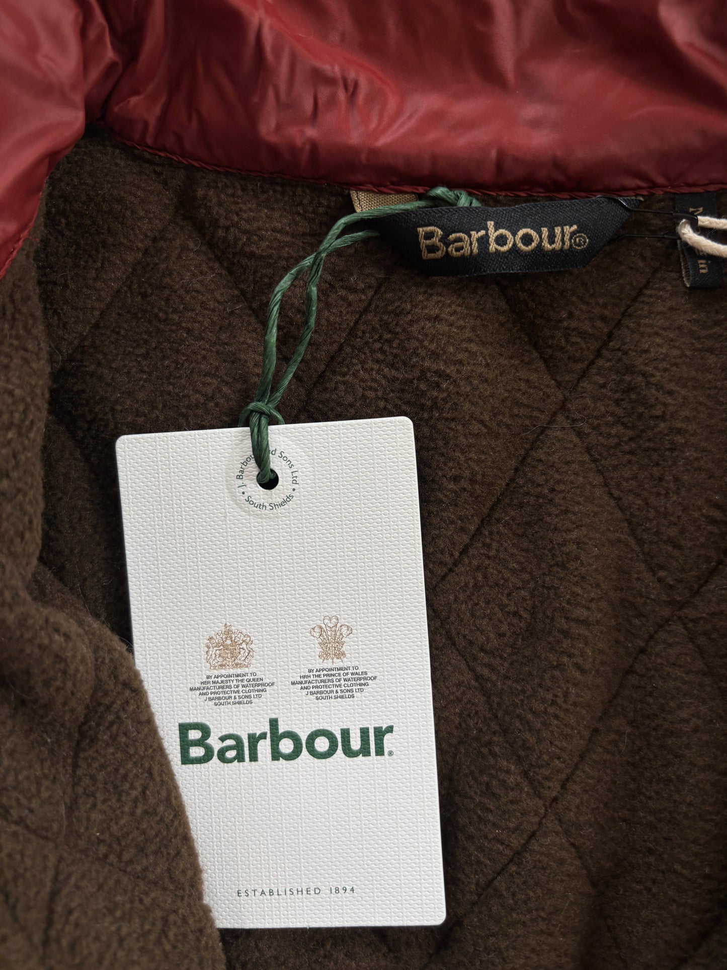 Barbour Red Quilted Vest