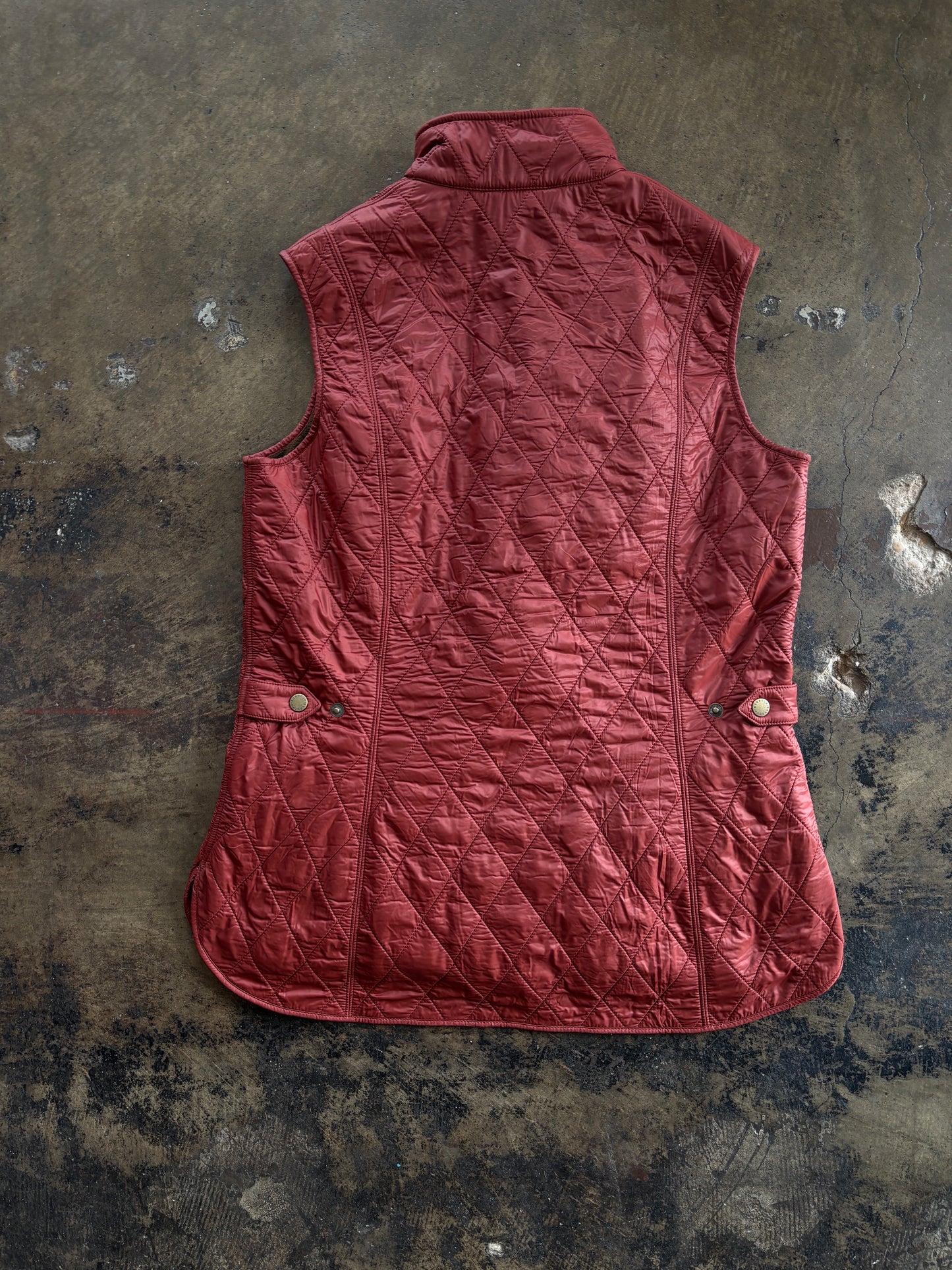 Barbour Red Quilted Vest