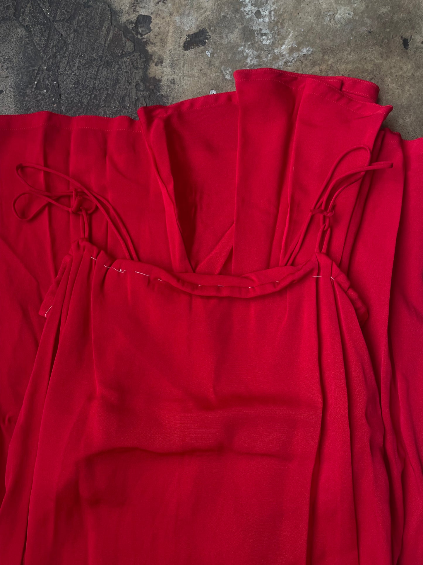 Red Handmade Spaghetti Strap Dress