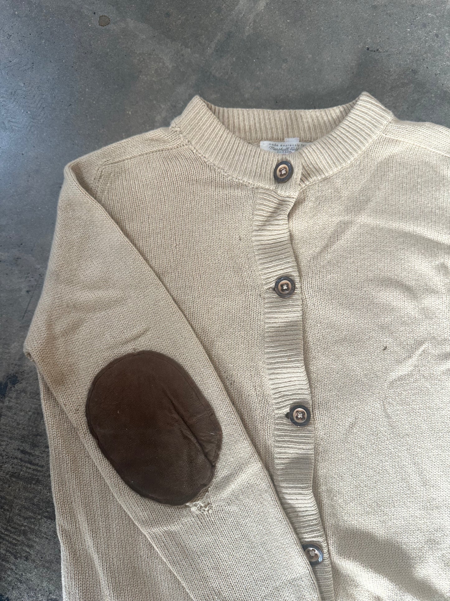 Marshall Field & Co. Tan Button Front Cardigan