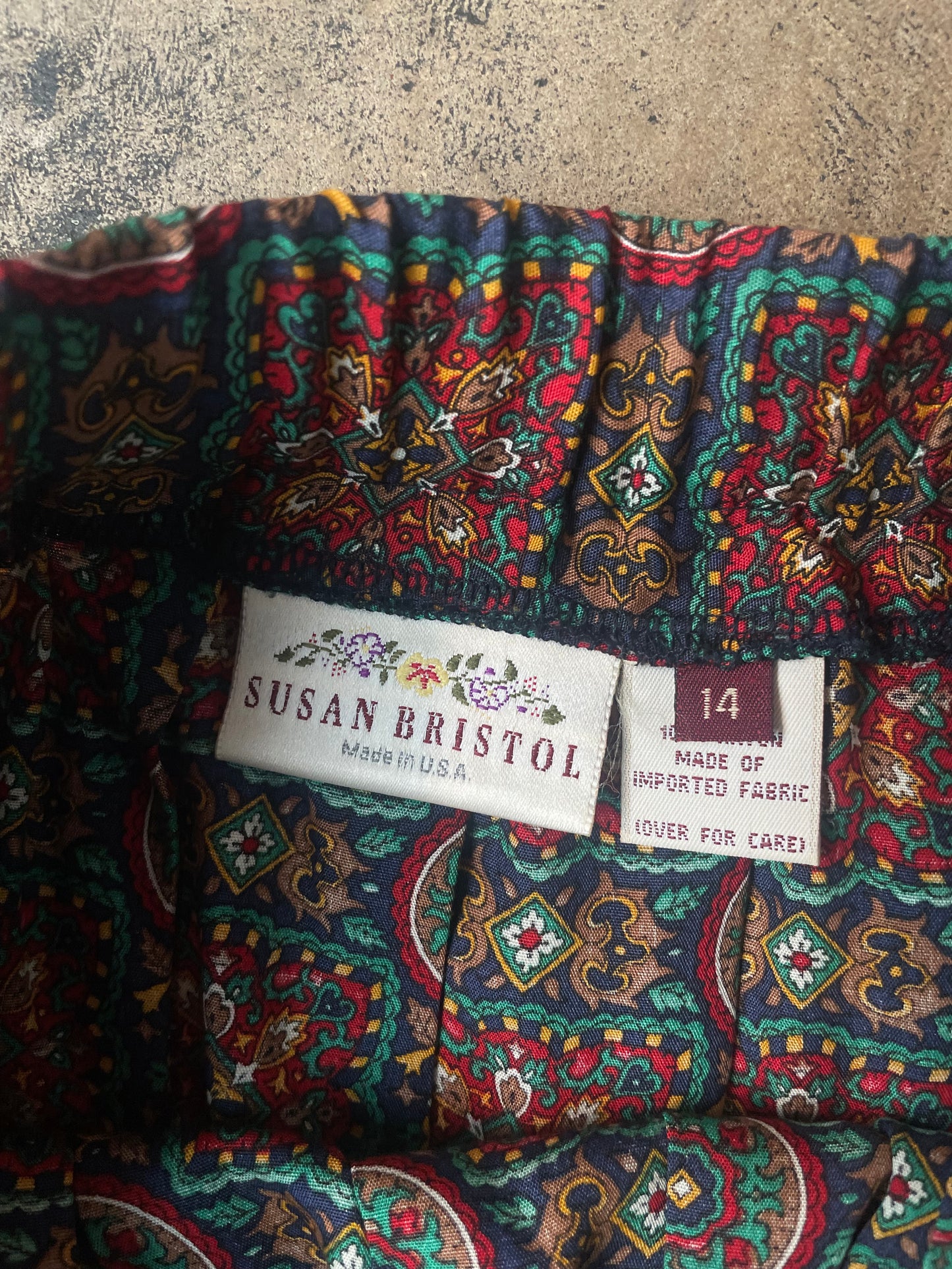 Susan Bristol Patterned Pleated Skirt