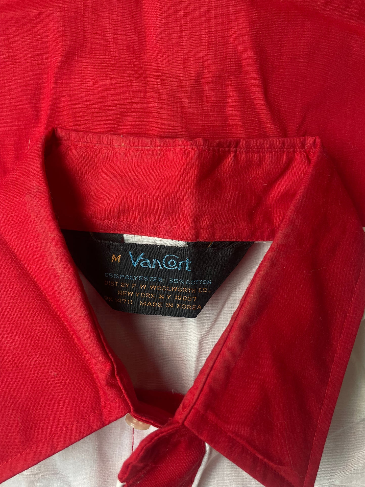 Red Vintage VanQrt Western Shirt Pearl Snap