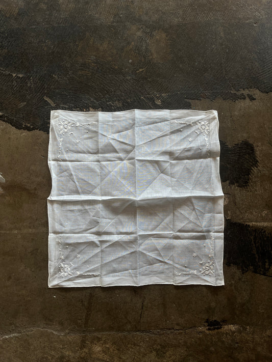 White Handstitched Handkerchief