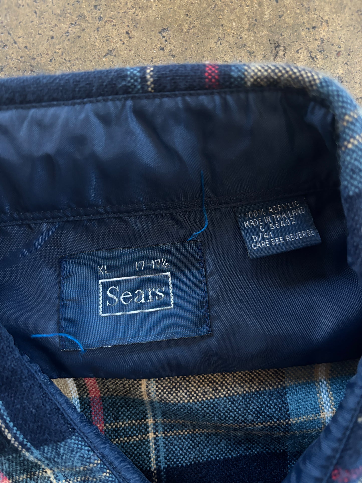 Sears Blue + Tan Plaid Button Down