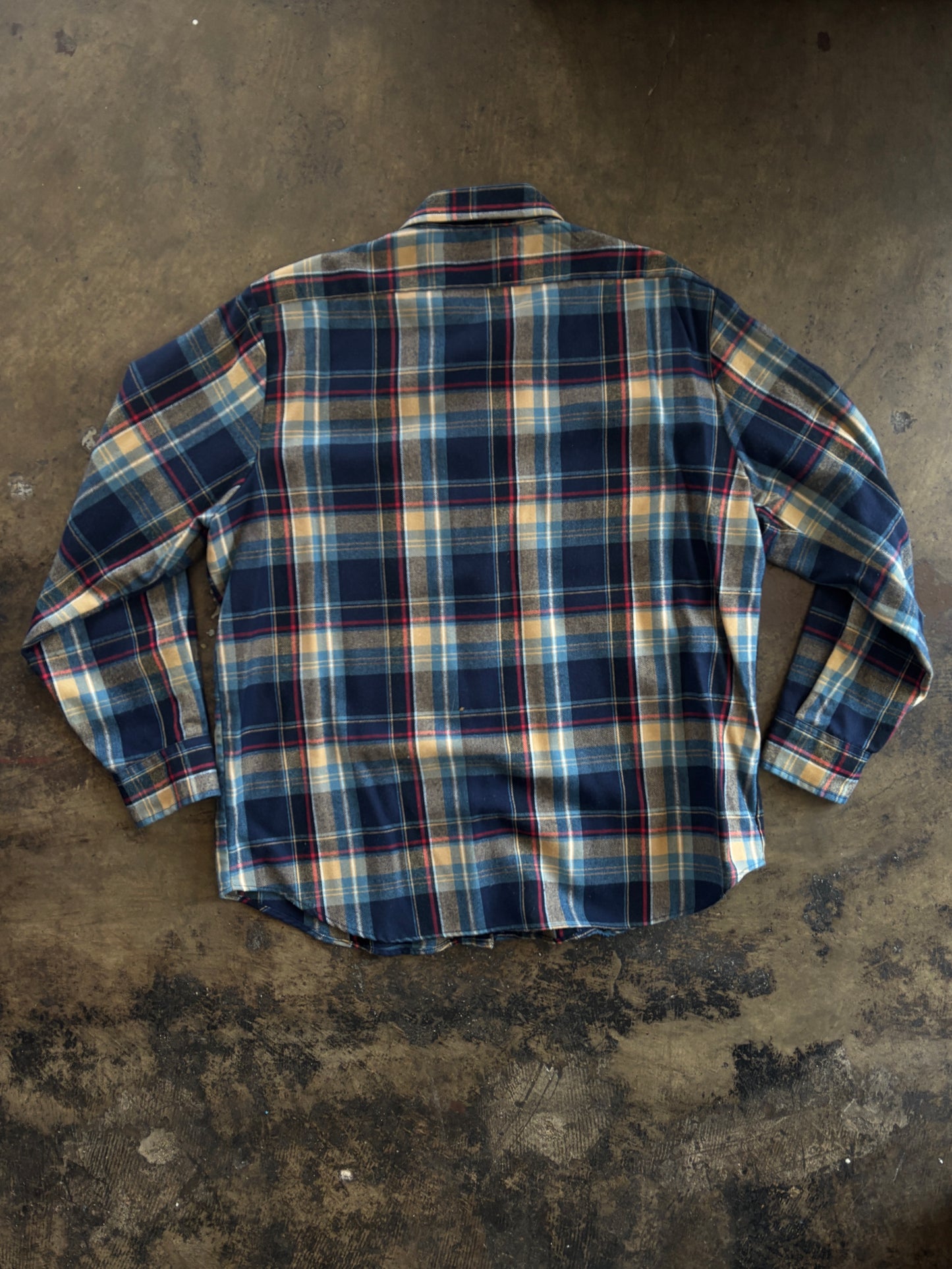 Sears Blue + Tan Plaid Button Down
