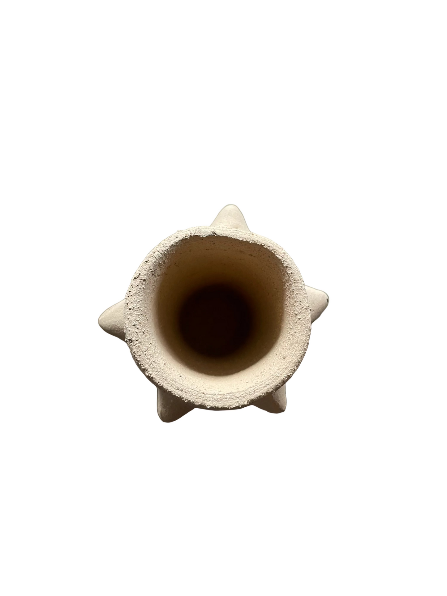 Small Tan Spikey Clay Vase