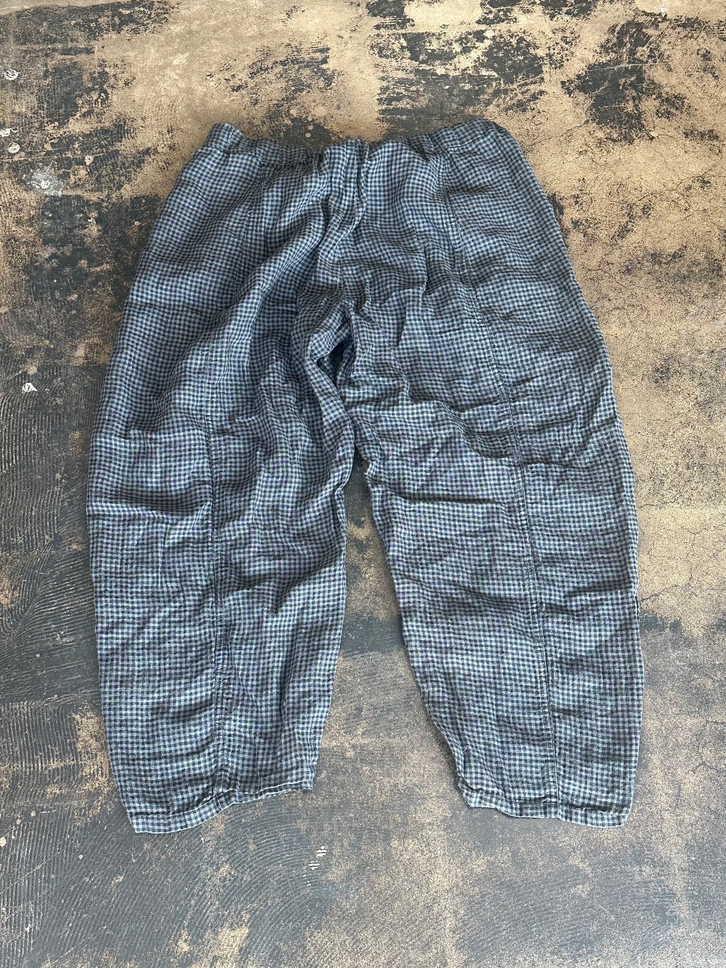 Gray + Black Eileen Fisher Gingham Pants