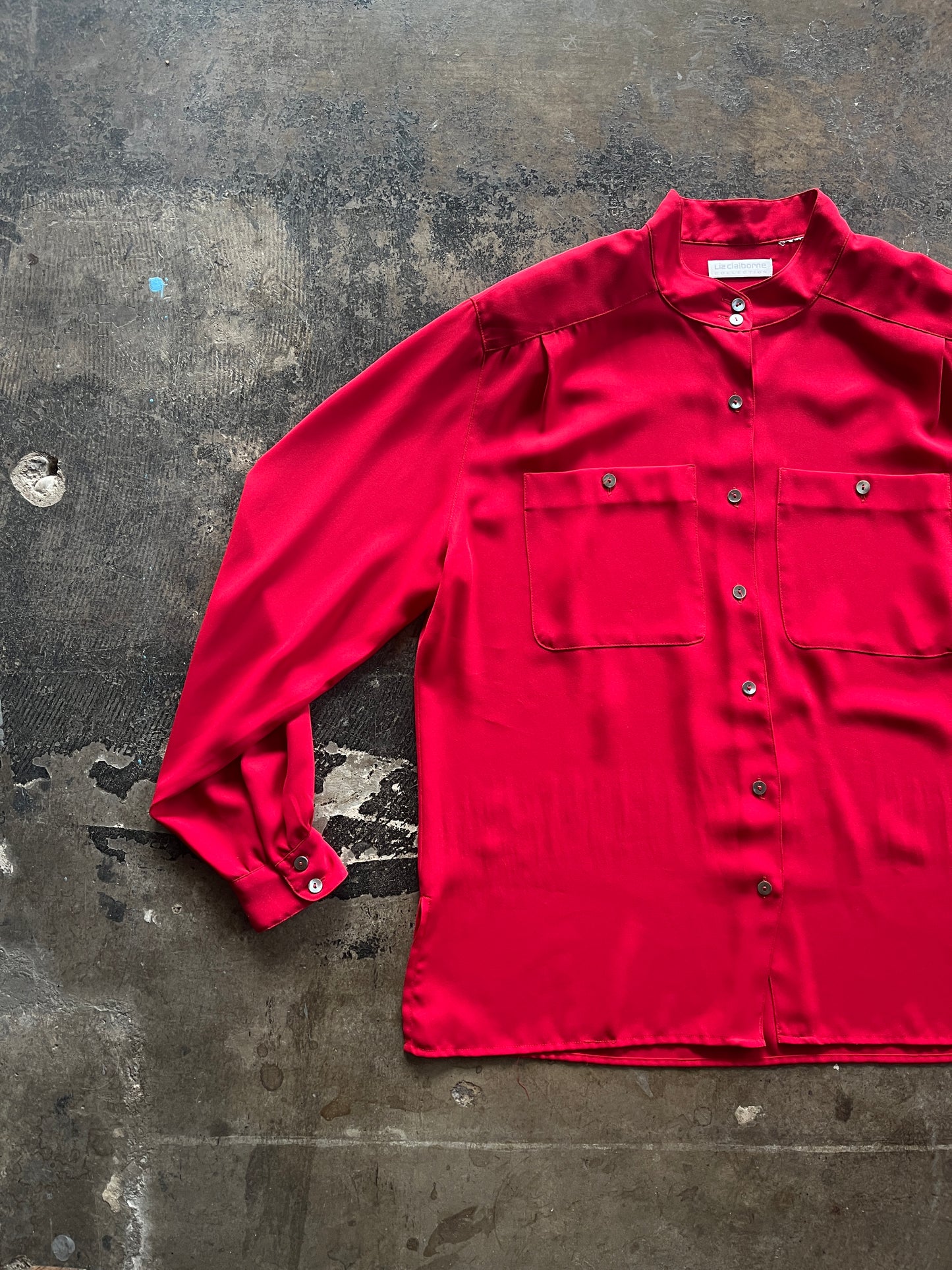 Liz Claiborne Red Button Up Blouse