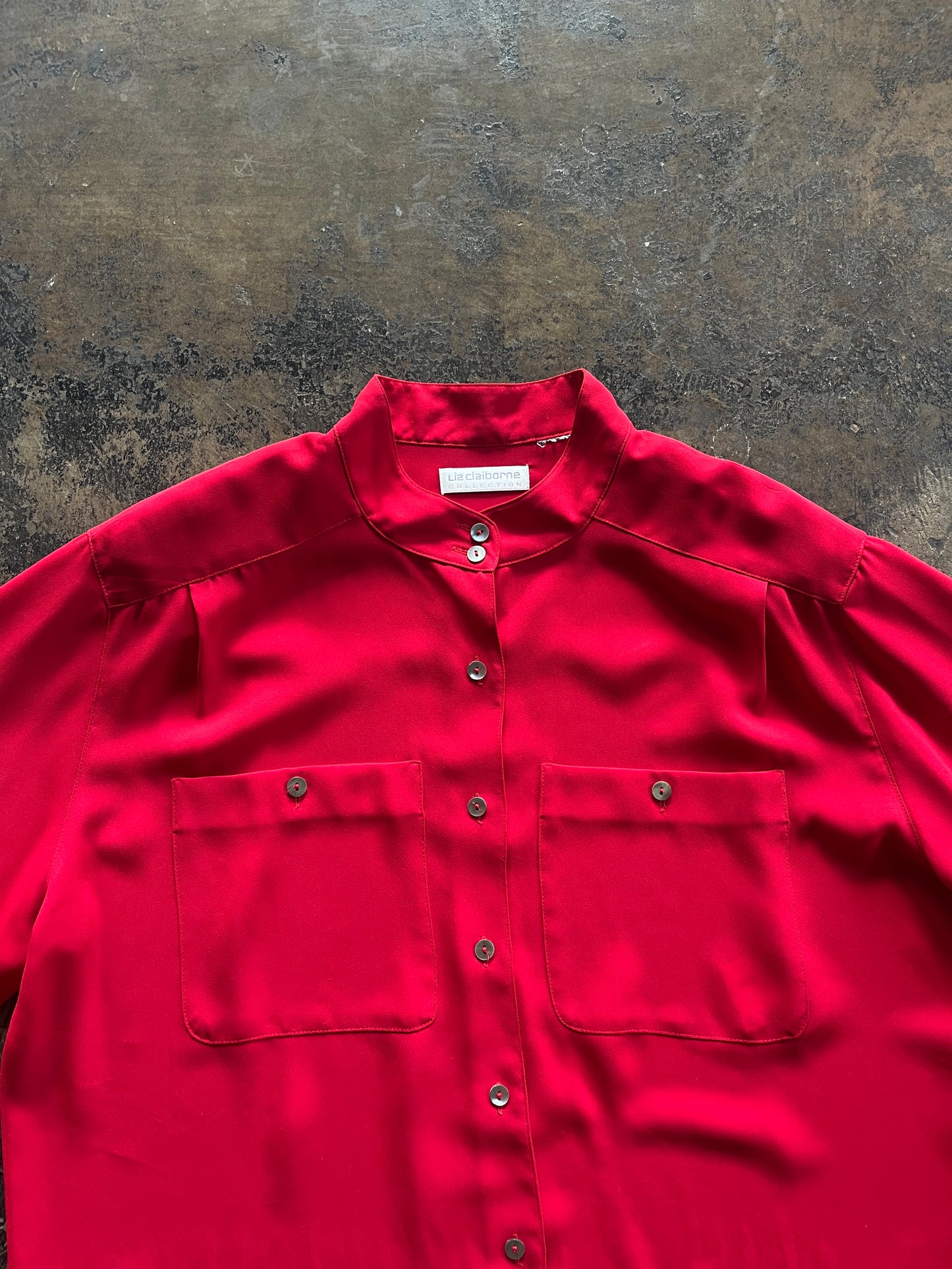 Liz Claiborne Red Button Up Blouse