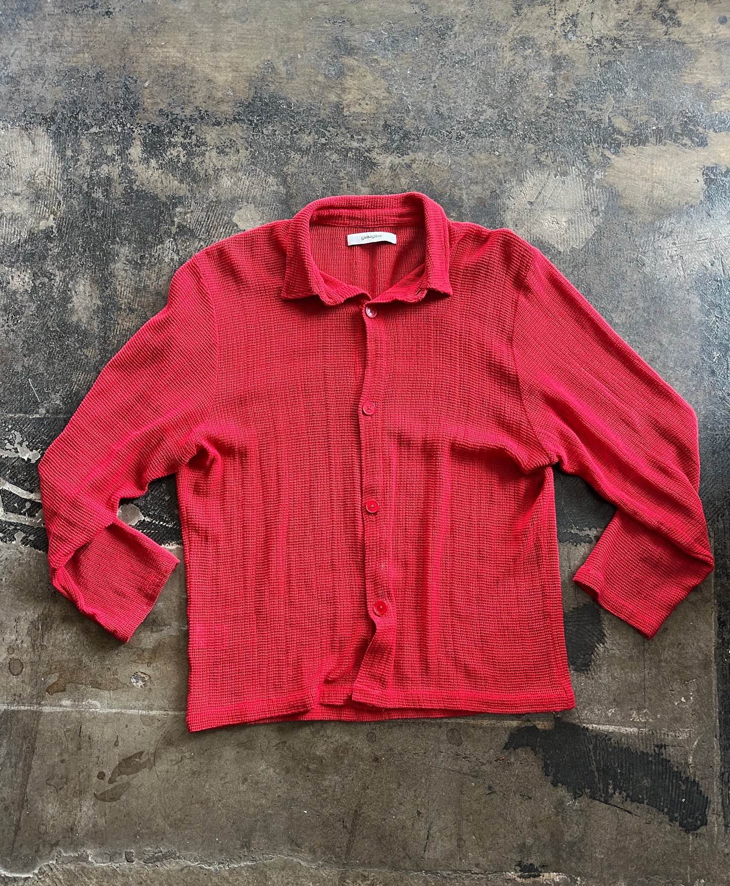 Red Knit Gimaguas Button Up