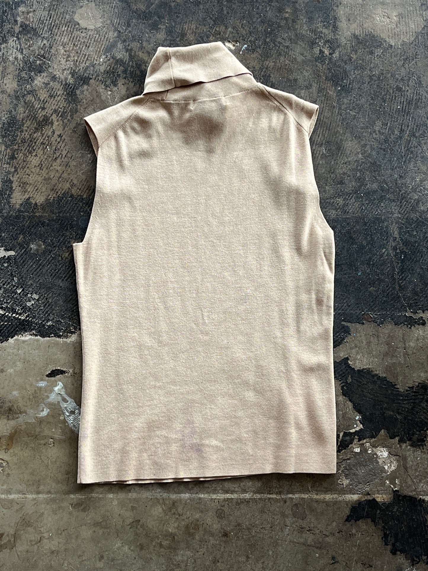 Ecetera Camel Sleeveless Turtleneck