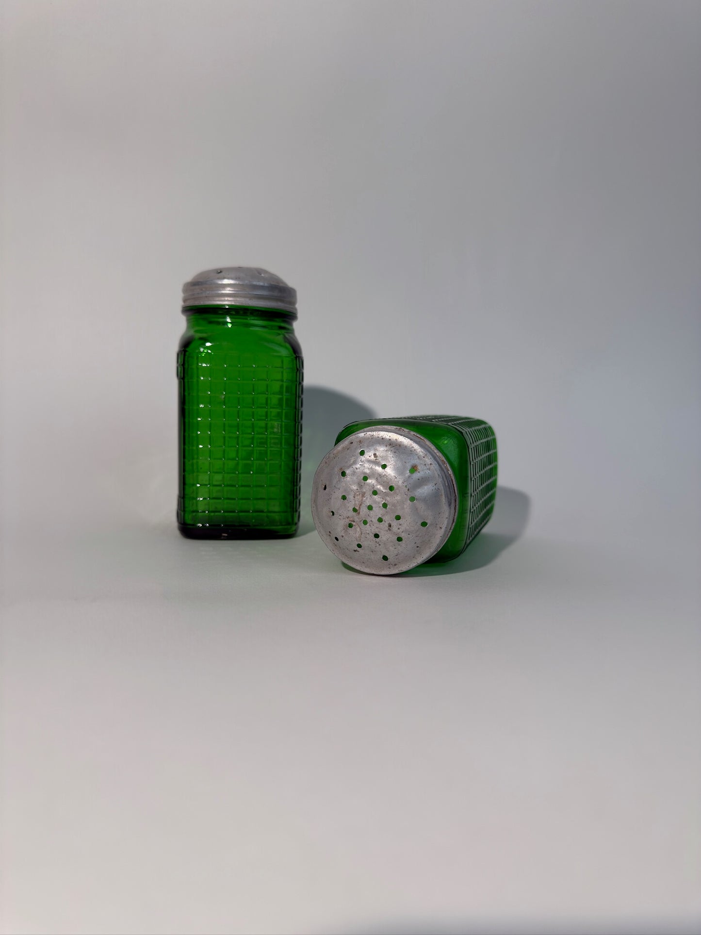 Green Glass Shakers