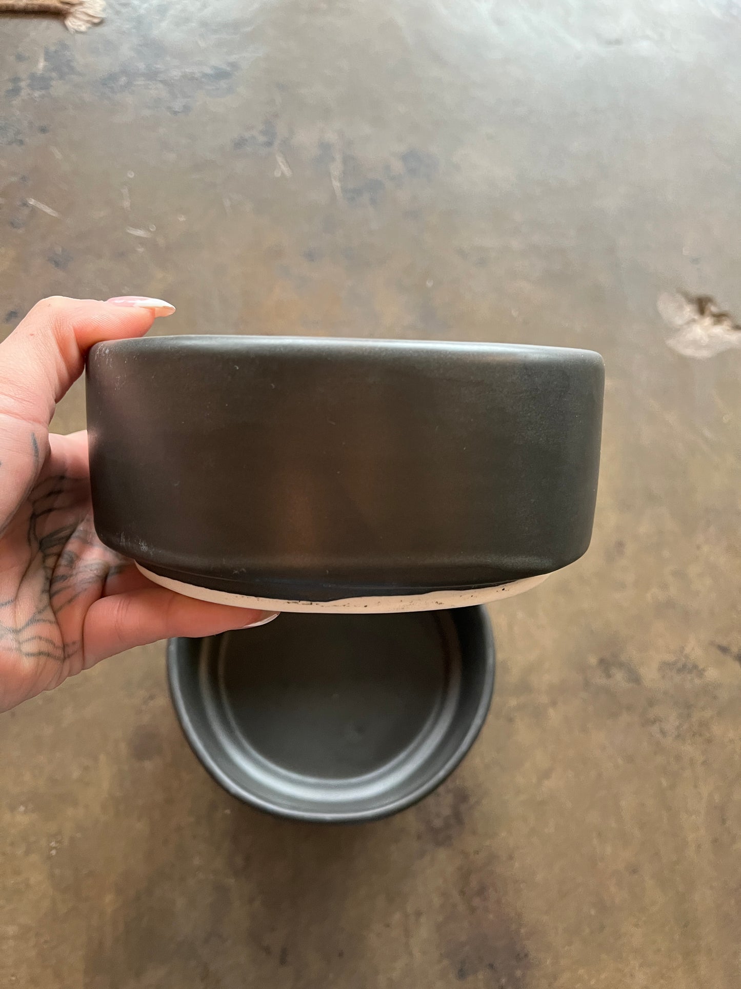 Room + Board Black Ceramic Pet Dish