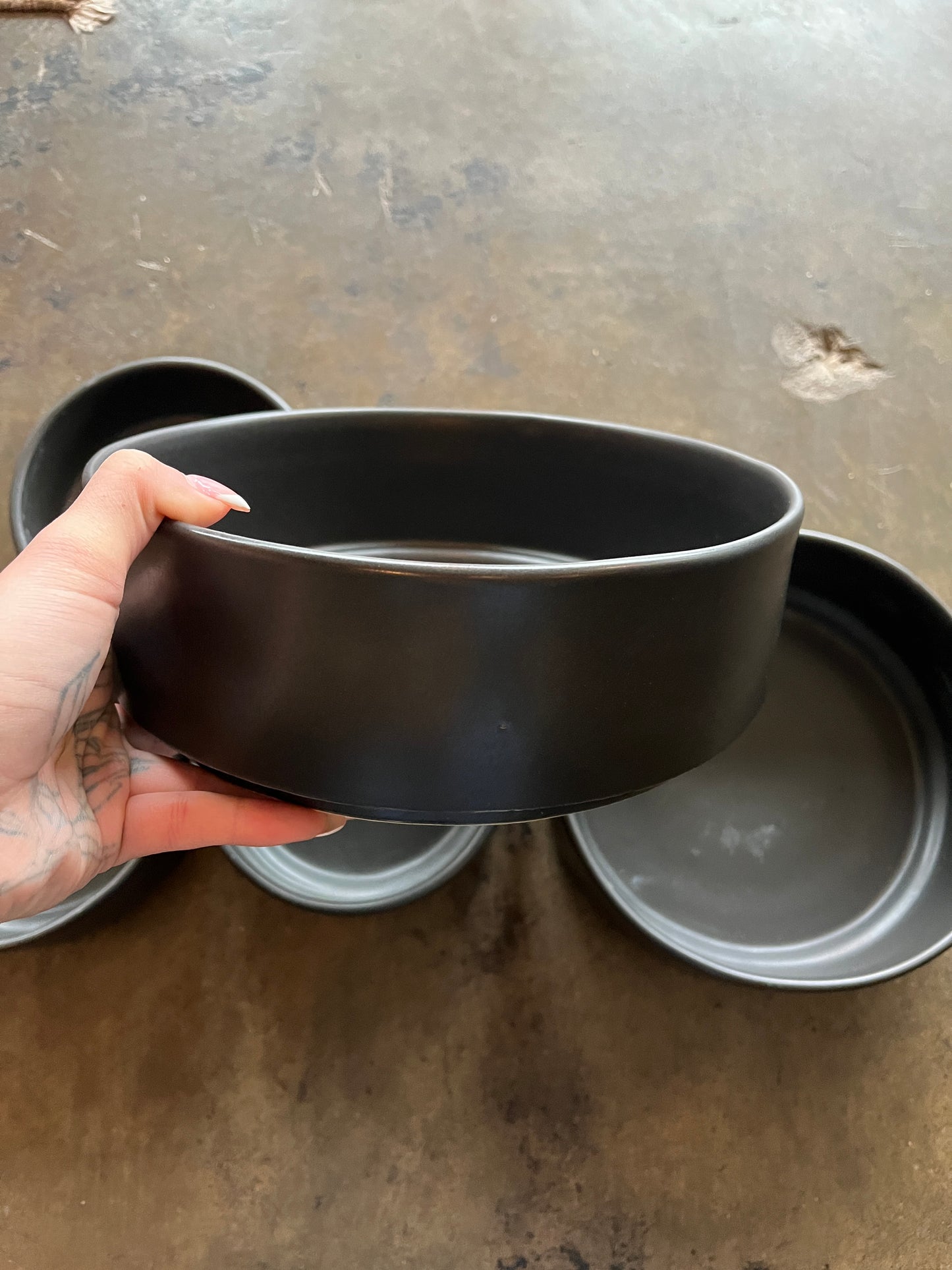 Room + Board Black Ceramic Pet Dish