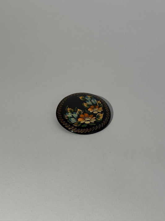 Floral Painted Brooch