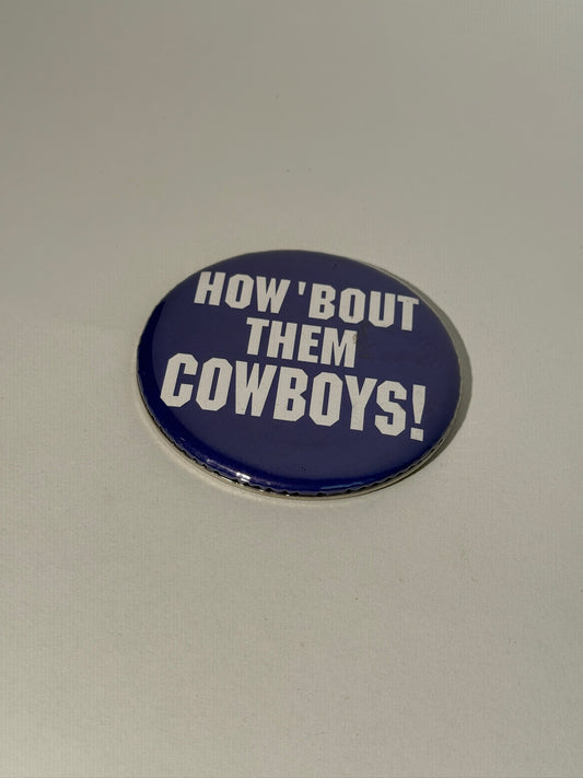 Blue Cowboys Button Pin